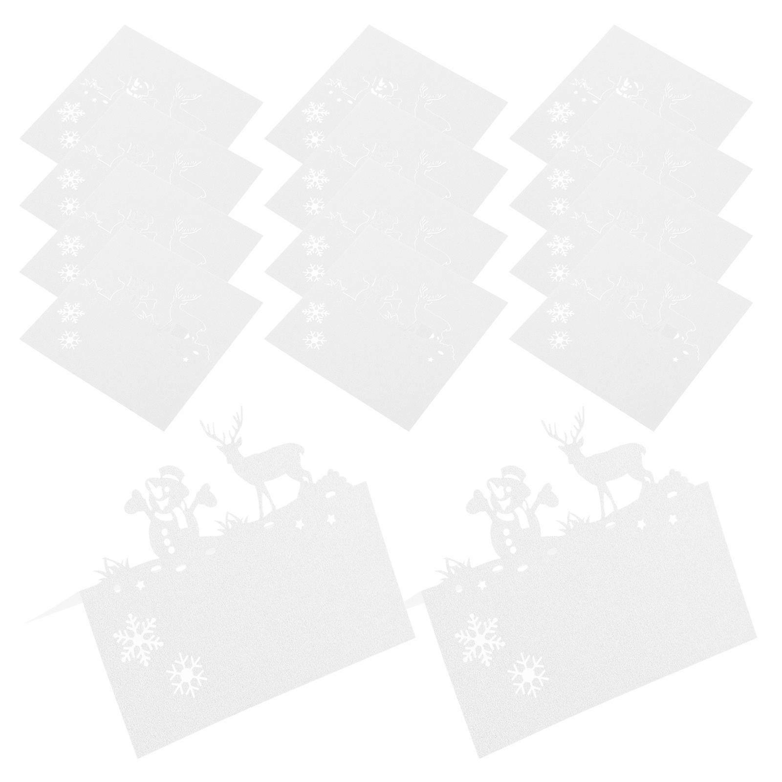250 Pcs Christmas Style Table Seating Cards Intricate Design Perfect For Christmas Dinner Table Setting White Rectangular