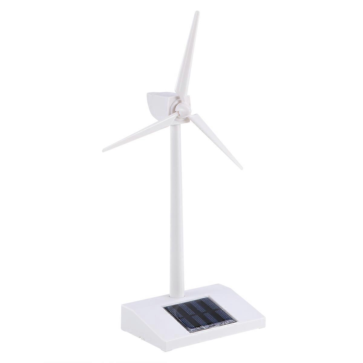 3Pcs Solar Powered Windmills for Education White Desktop Turbine Model