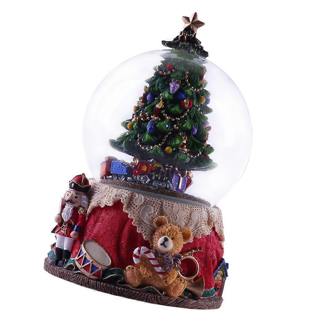 Christmas Desktop Ornament Music Box For Home Decoration With Crystal Ball Shape Size 3.54X3.54X6.29in 2Pcs