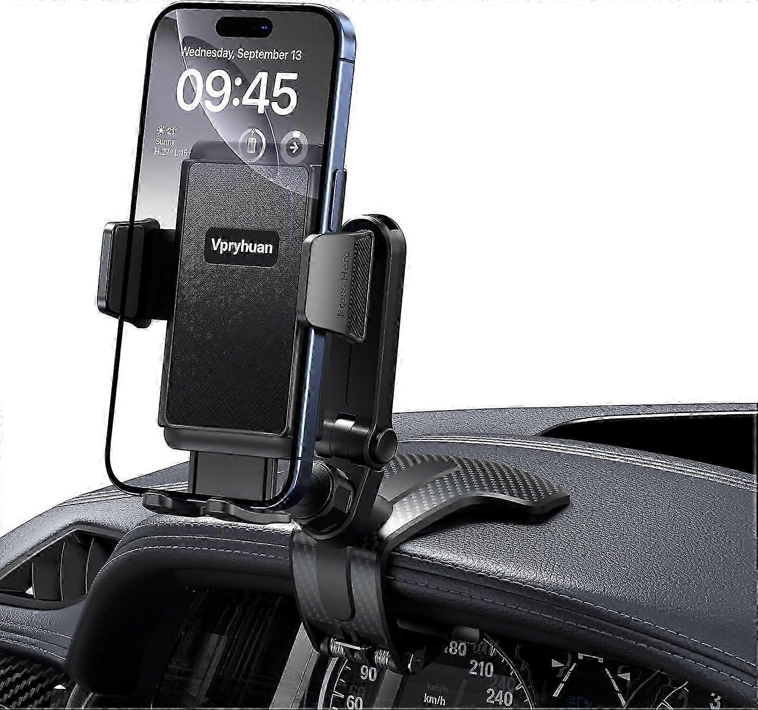 2025 Latest Model  Dashboard Car Phone Holder with Anti-Drop Clip - 360 Rotating Multi-Fu