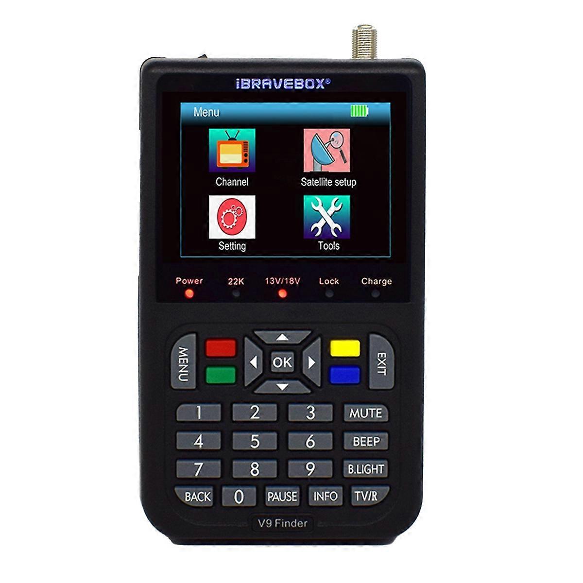 V9 Finder Digital Satellite Signal Finder Signal Satellite Meter 3.5 Inch Digital Display EU Plug