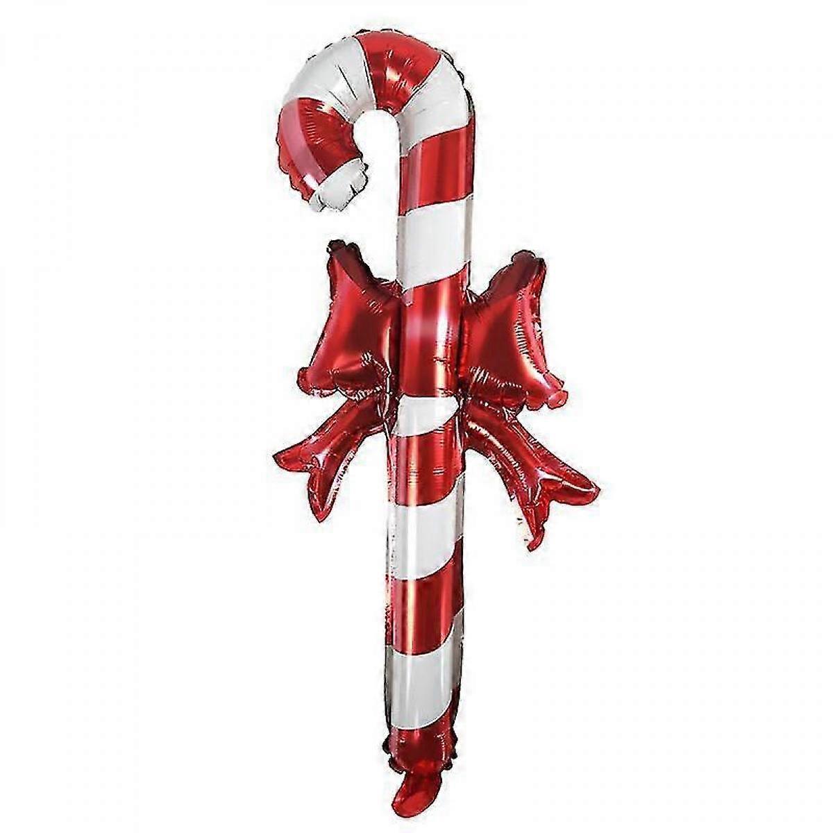 Christmas Candy Cane Foil Balloons (10 Pcs, Red)