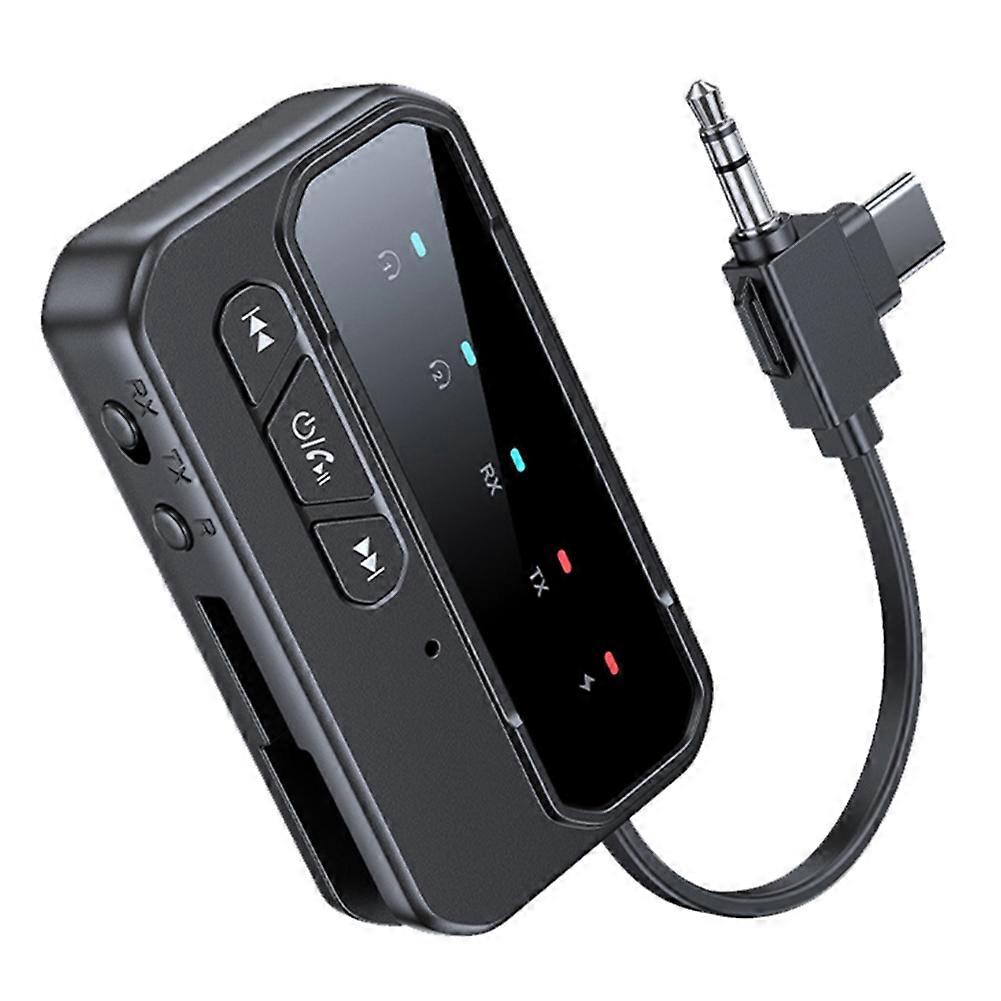 Type-C/3.5mm Aux Bluetooth 5.4 Audio Receiver Transmitter Wireless Stereo Music Adapter with Mic for Car TV Speaker