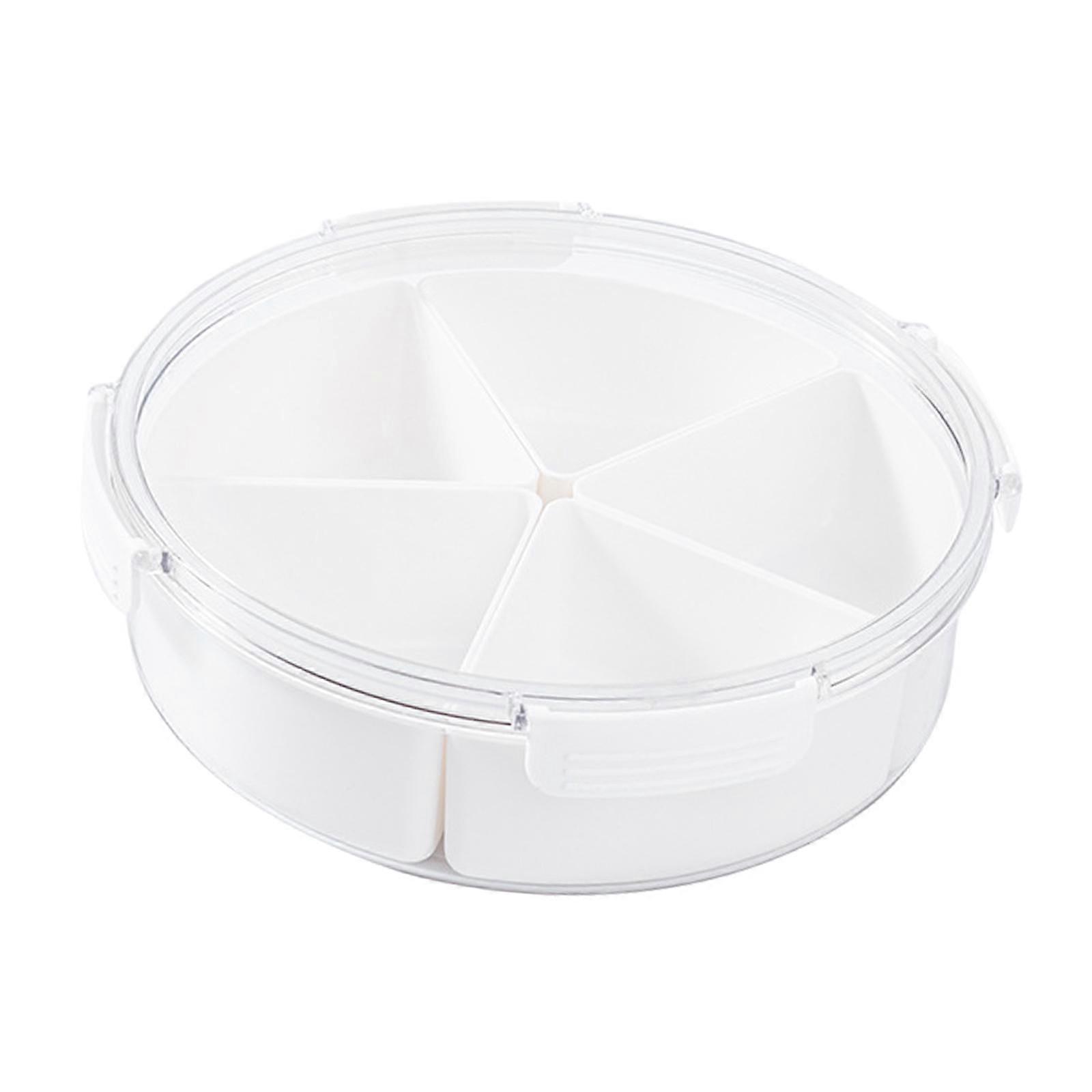 kowaku Divided Serving Tray with Lid Dried Fruit Storage Tray for Fruits Nuts Cakes Compartments