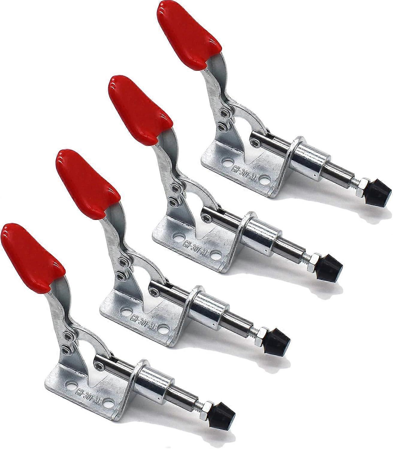 4pcs Horizontal Clamp, Push-Pull Action Hand Tool, Quick Release Toggle Clamp, for Machine Operation, Carpentry, Welding (45kg Clamping Force)