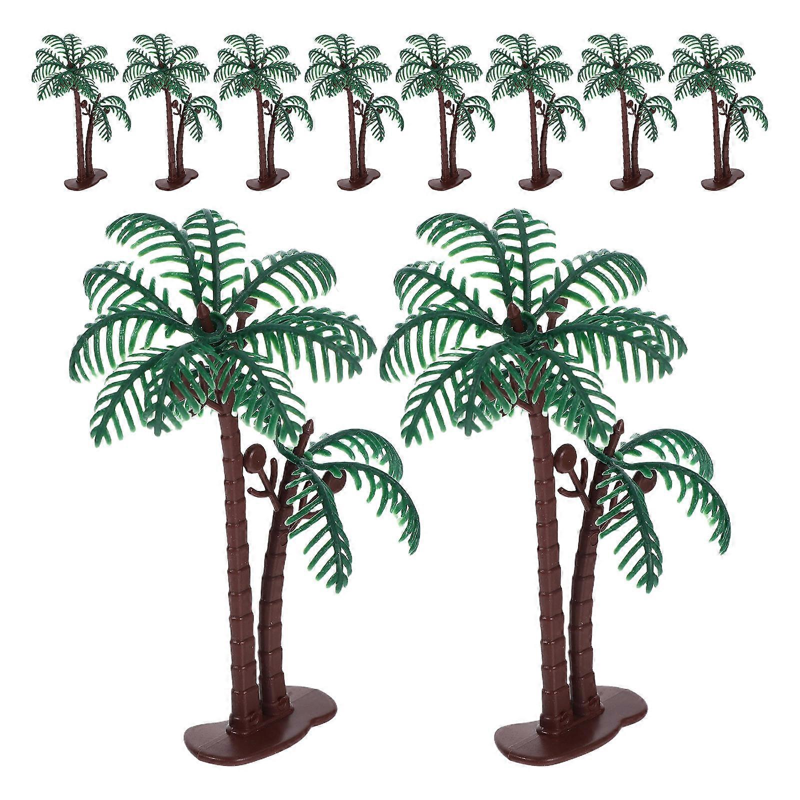 Plastic Miniature Palm Trees for Cake Decoration Green 60Pcs Model