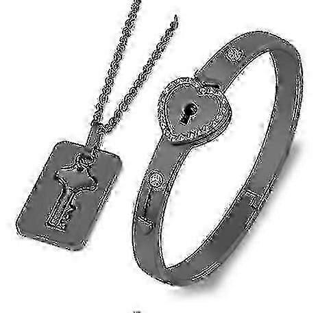 あなたは私の心に鍵を保持している - カップルのブレスレットとネックレスセット、ロマンチックなギフト