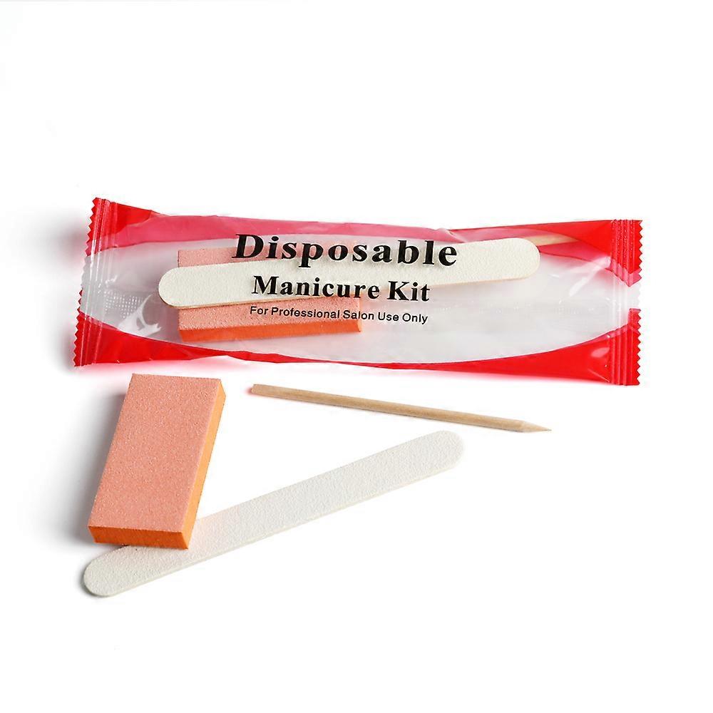 200Sets Disposable Manicure Kit Professional 3 IN 1 Salon Nail Kit File and Buffer and Stick