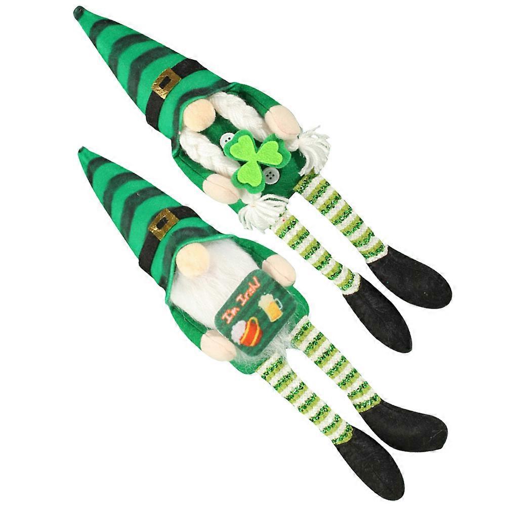 2Pcs Plush Gnome Doll for St Patrick's Day Decor with Dwarf Design