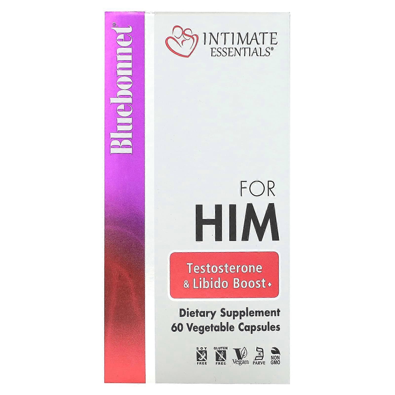 Intimate Essentials, For Him, Testosterone & Libido Boost, 60 Vegetable Capsules
