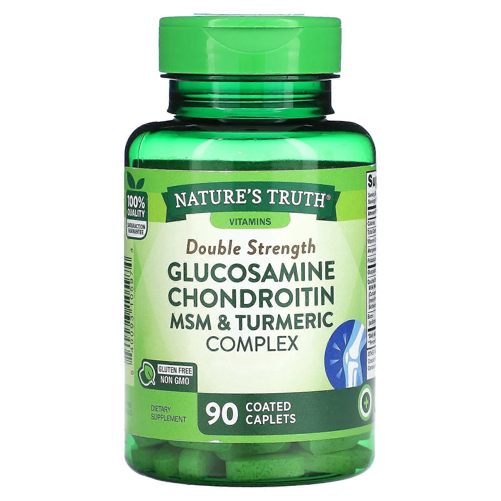 Double Strength Glucosamine Chondroitin MSM & Turmeric Complex, 90 Coated Caplets