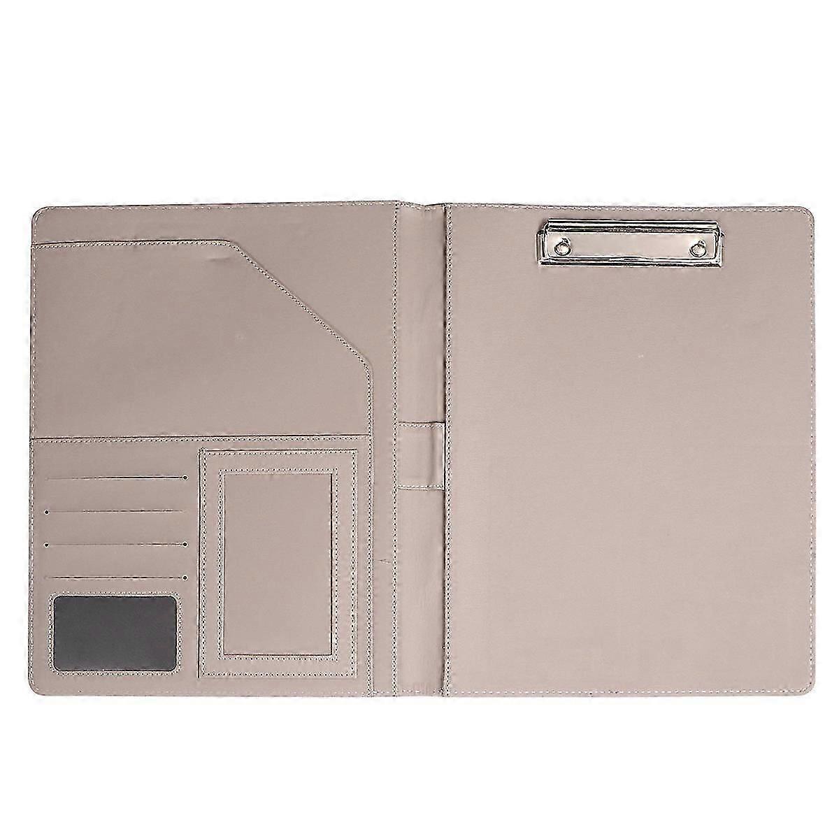 Multi section document folders organiser grey PU leather 12.77x9.82x0.59 inch