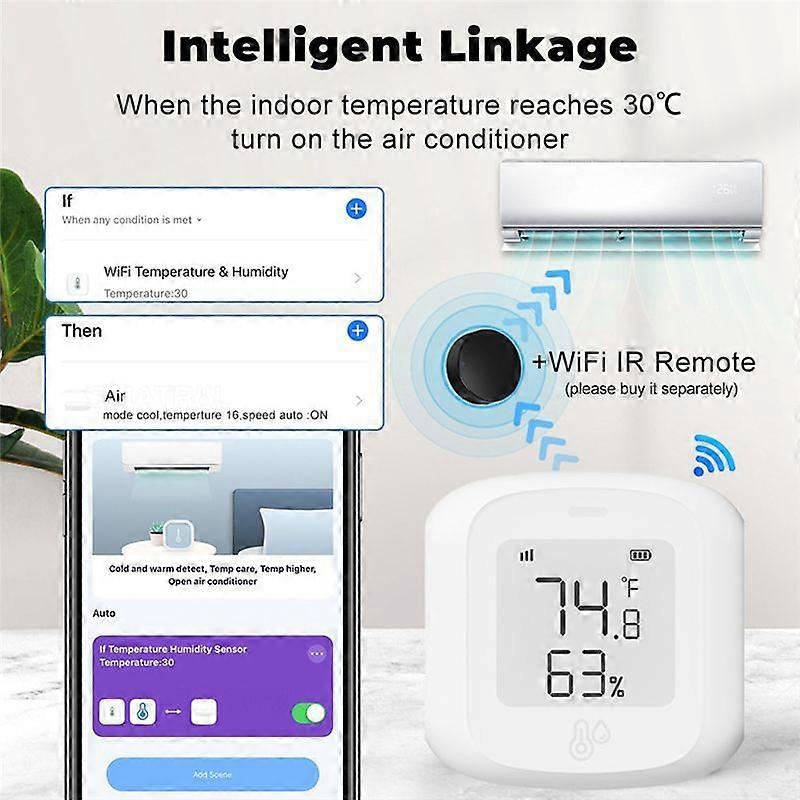 Tuya Smart WiFi Temperature Humidity Sensor Indoor with LCD Display
