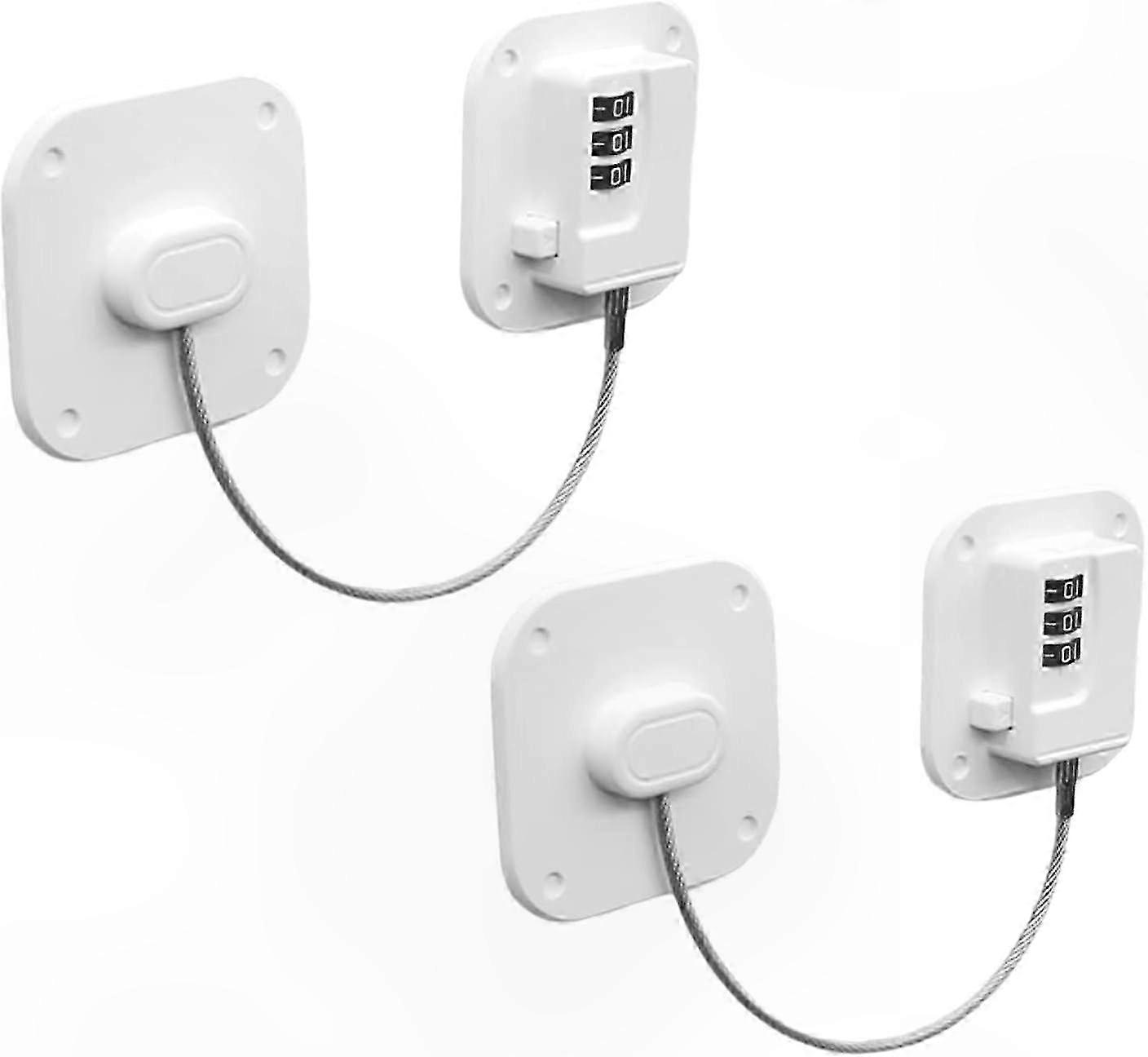 2-Pack Refrigerator Lock with Code, Adhesive Combination Lock for Fridge Door Safety, Childproof Security Lock for Appliances