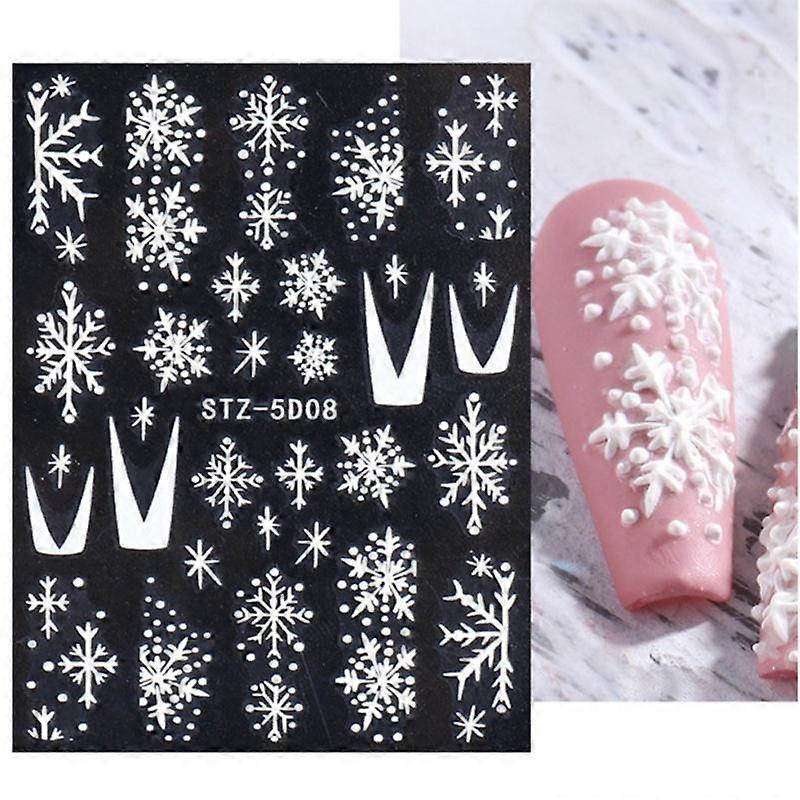 Negleklistremerke Juledesign Midlertidig Snøblomster Snøfnuggmønster Skjønnhet
