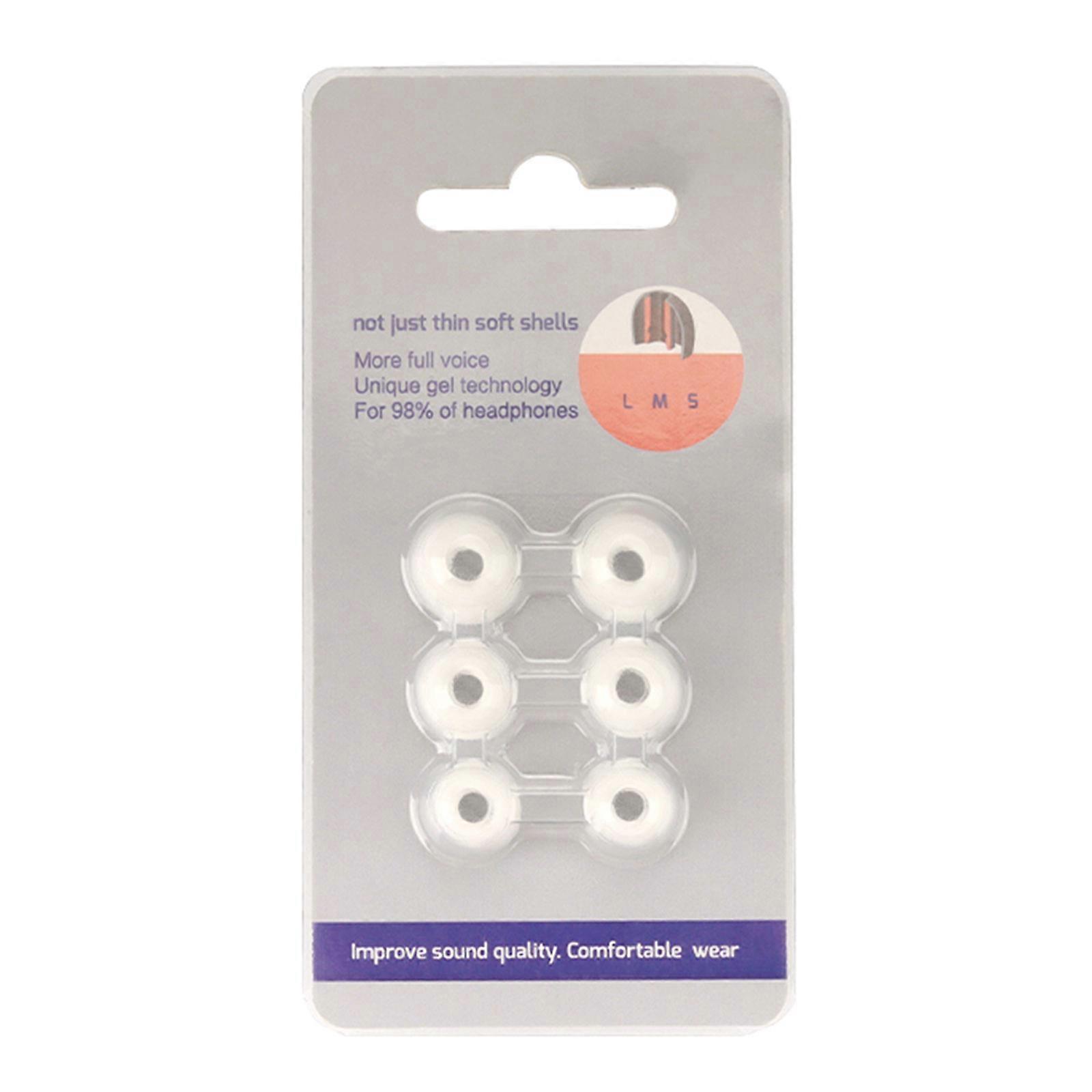 Soft Earbud Tips Protective Cushion Comfortable Suitable for Buds 6/5 Earphone Noise Isolation Prolonged Use Durability  White