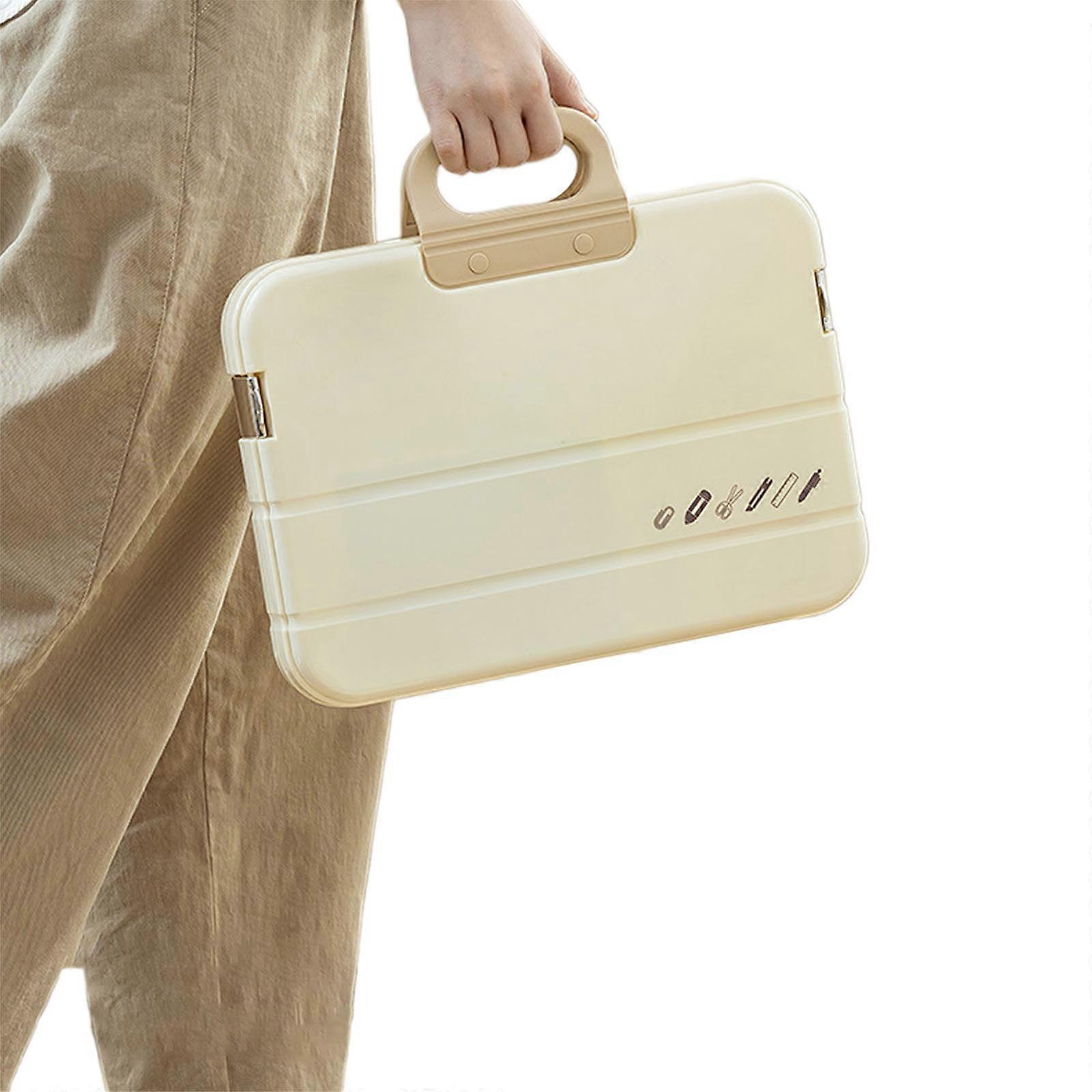 A 4 File Storage Box with Handle Document Organizer Box Plastic File Box File Document Bag for Document Organization Multicolor