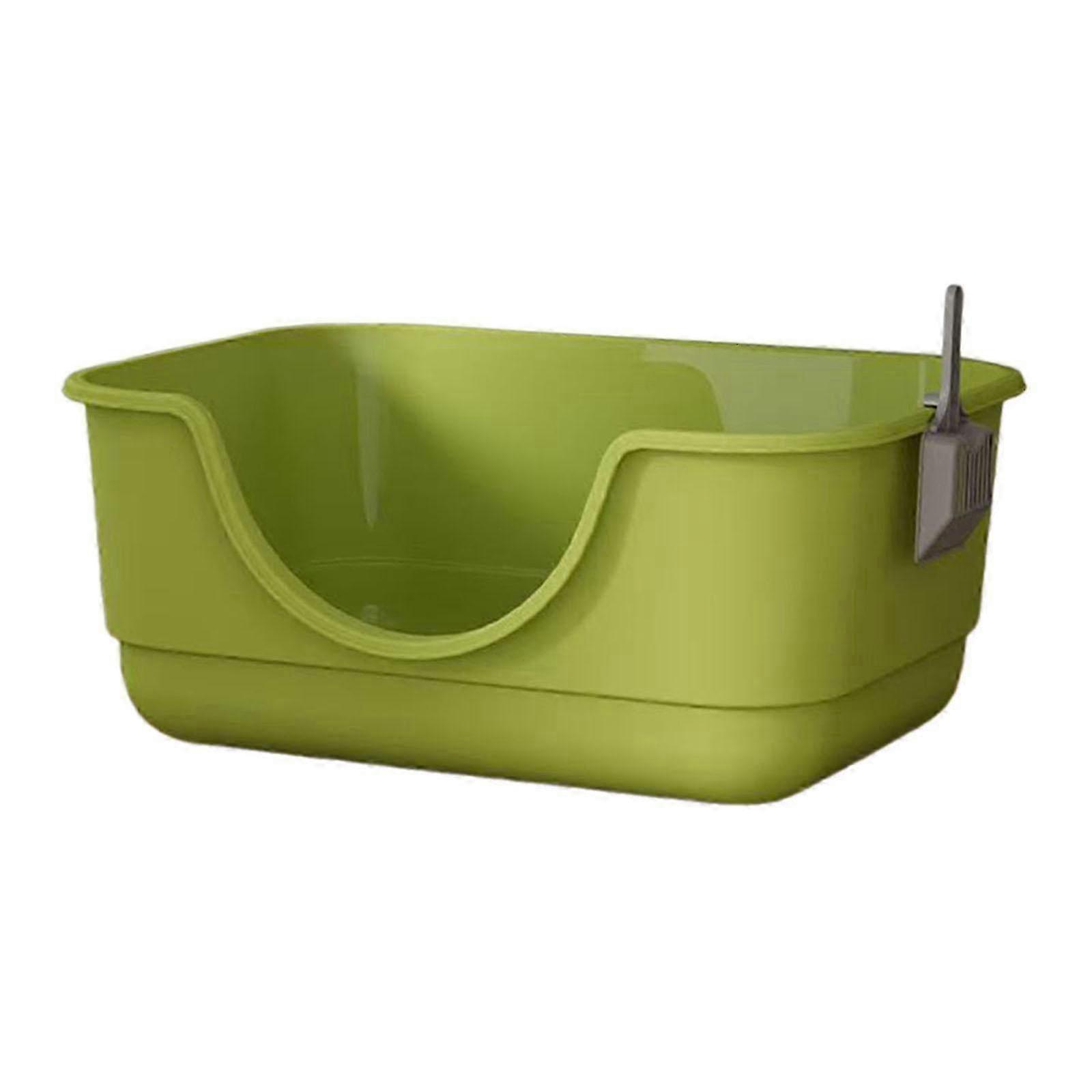 Large Capacity Cat Litter Box with High Sides & Lowered Front for All Cats, Includes Scoop