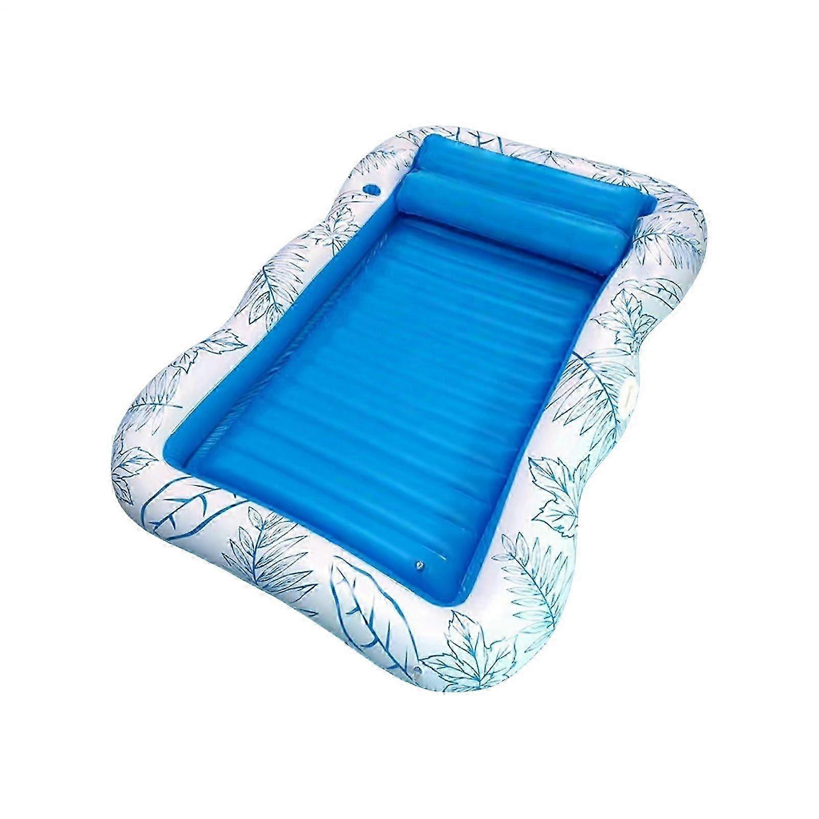 Inflatable sunbathing float for swimmingpool, blue