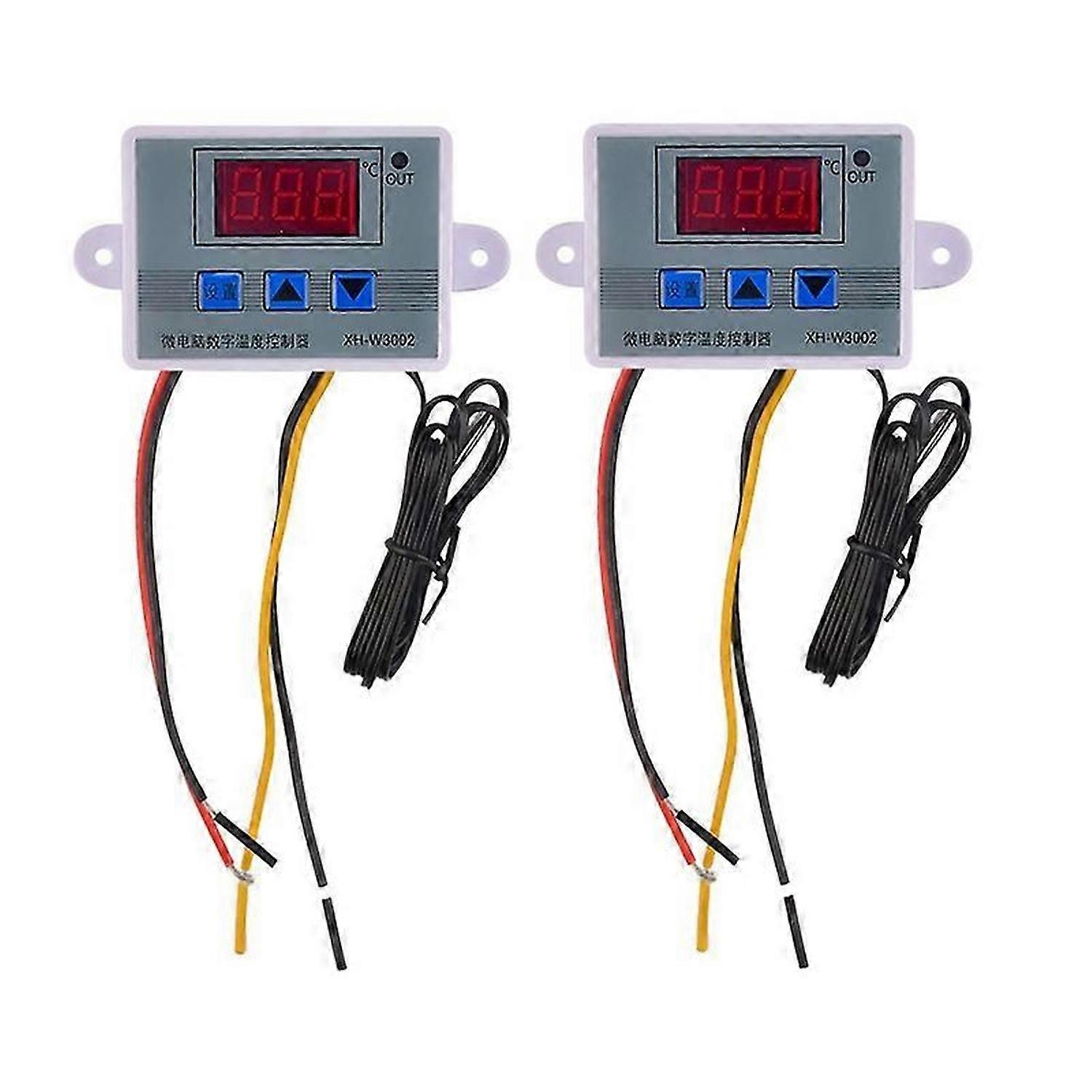 2Pcs W3002 Digital Temperature Controller Microcomputer Thermostat Thermoregulator Heat Cool Tempera