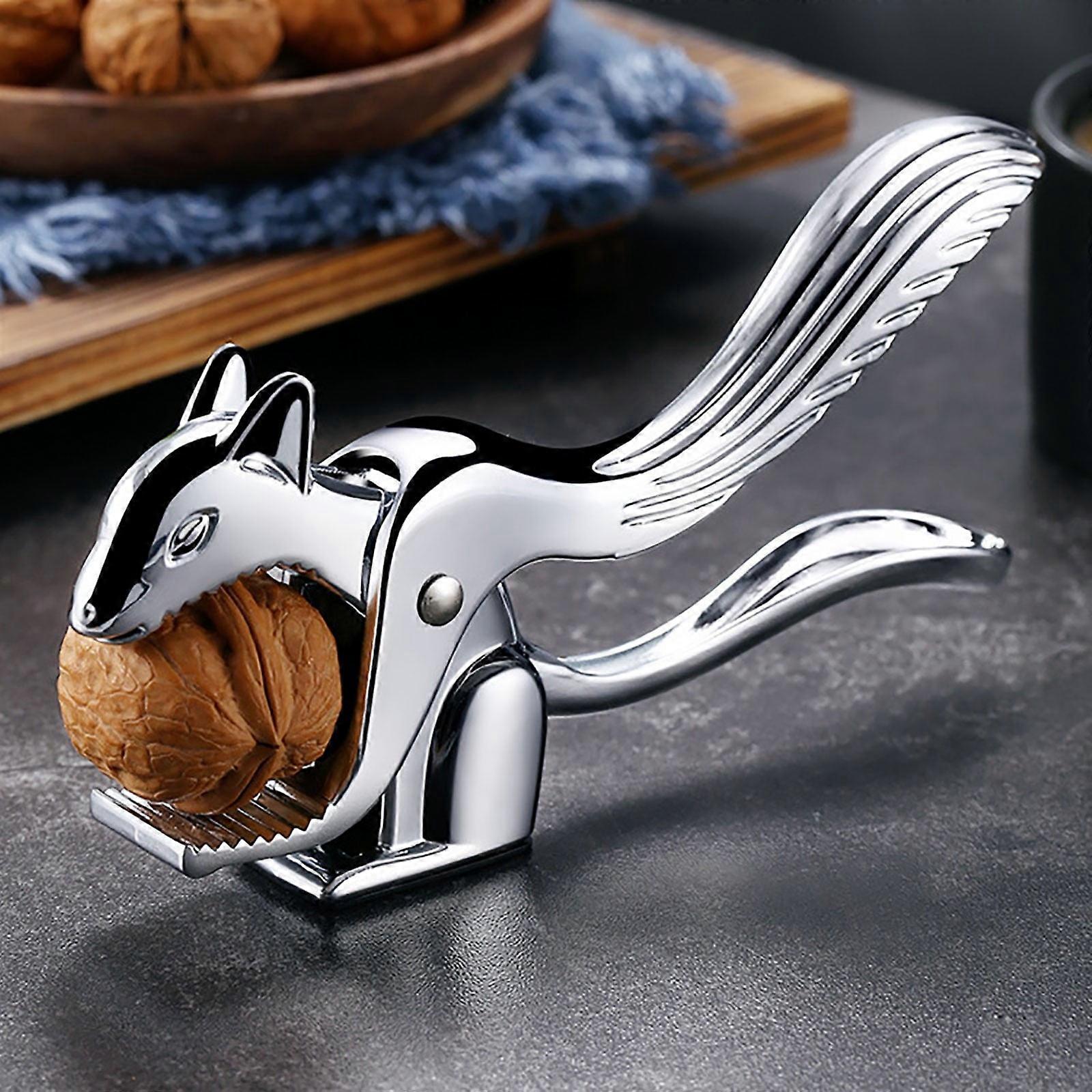 Zinc Alloy Squirrel Walnut Clip, Nut Cracker for All Nuts, Non-slip Wear-resisting Nut Opener with Handle