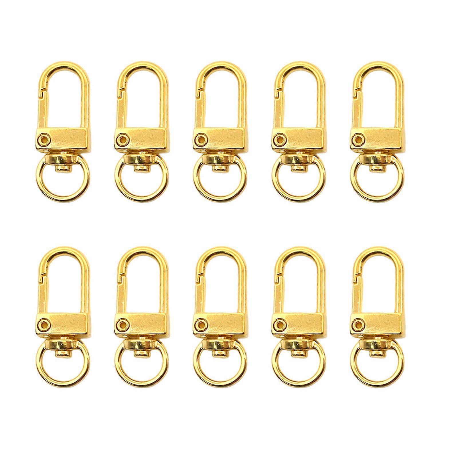 Lobster Claw Clasps 10 Pcs Metal Swivels Snaps Hooks For Bags And Keychain Connectors Gold Tone
