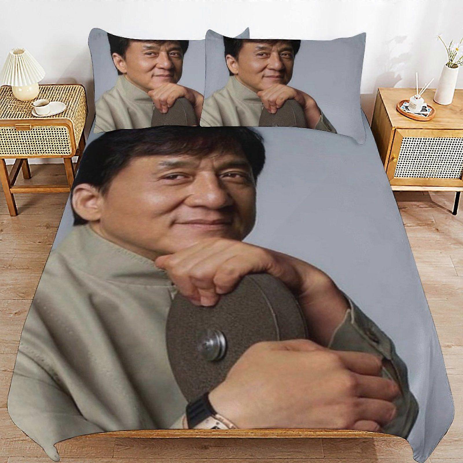 u50 Jackie Chan Everyday Sleep Soft Surface Zipper End Wrinkle Resistant Material Duvet Cover Sets Package n50