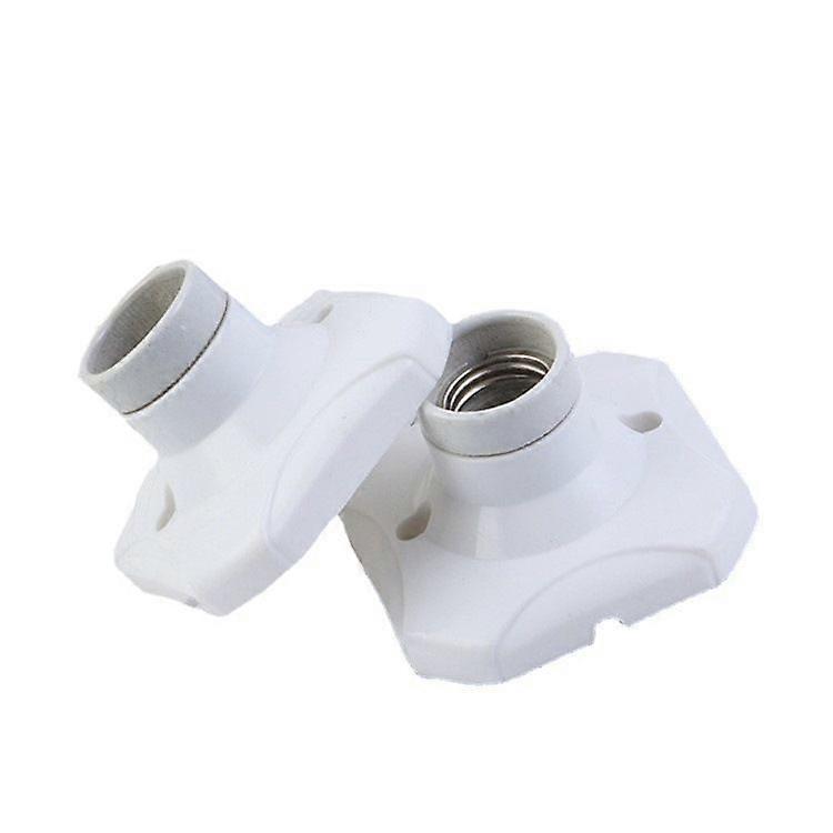 E27 LED, Ceramic E27 socket and plastic base, E27 Wall socket, White E27 socket, with Entrance / Ceiling / balcony Lighting ring, 4 PCS