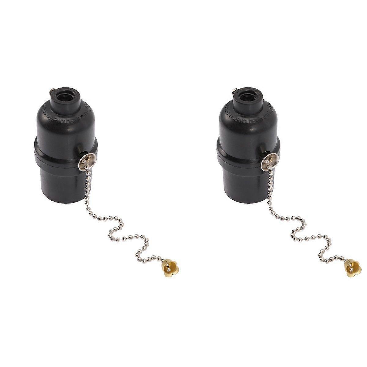 2pcs Pull Chain Light Fixture E27 Light Socket Pull Chain Lampholder Lamp Base Supply