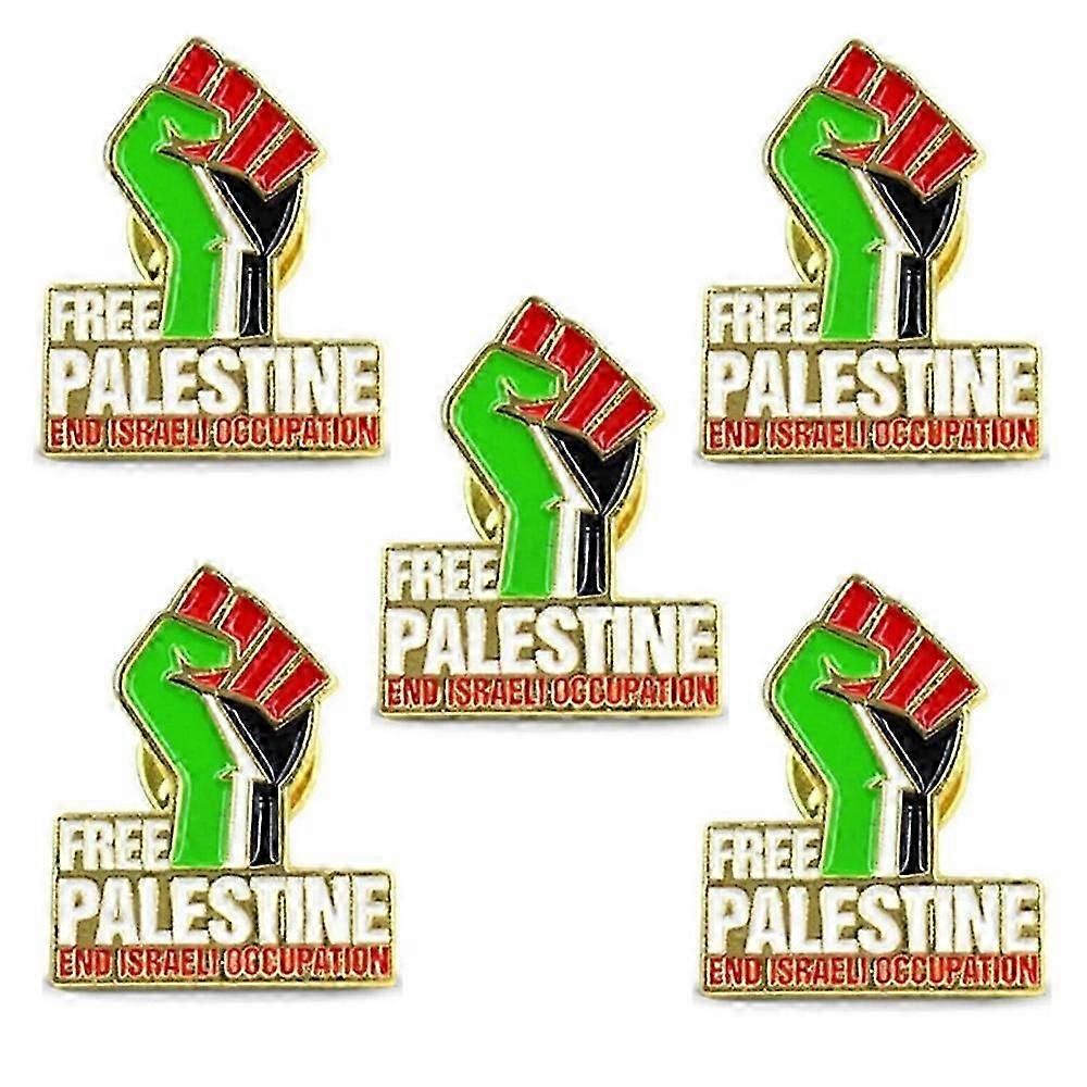 10ピースパレスチナパレスチナ国旗カラーフィストメタルラペルピンバッジ - 無料パレスチナ