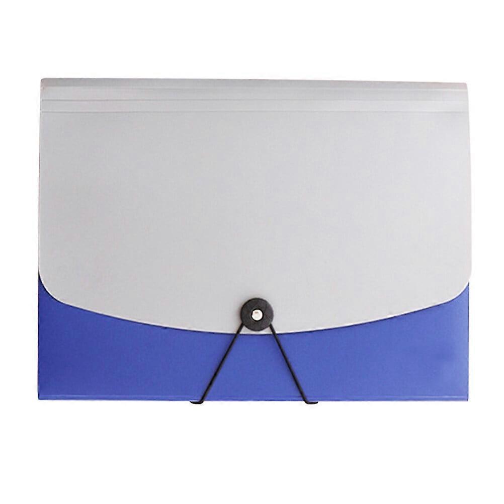 1pc 13 Pockets Expanding File Folders Buckle A4 Accordion File Organizer File Folder with Dividers (Blue)