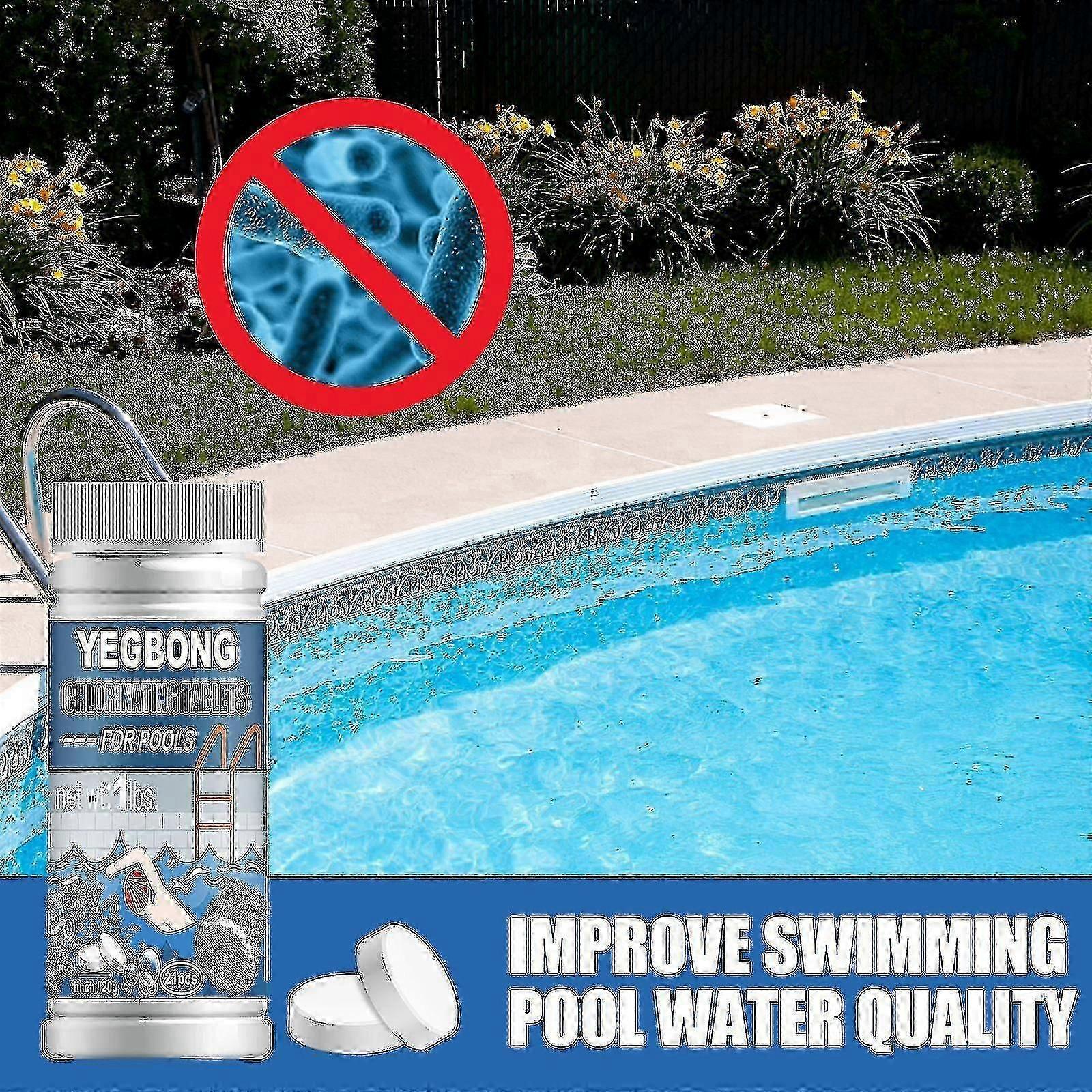 Yegbongスイミングプール塩素錠 - インスタントバクテリア除去、きれいな水のための発泡錠、ホームプール-935231836を明確にするためのプール処理
