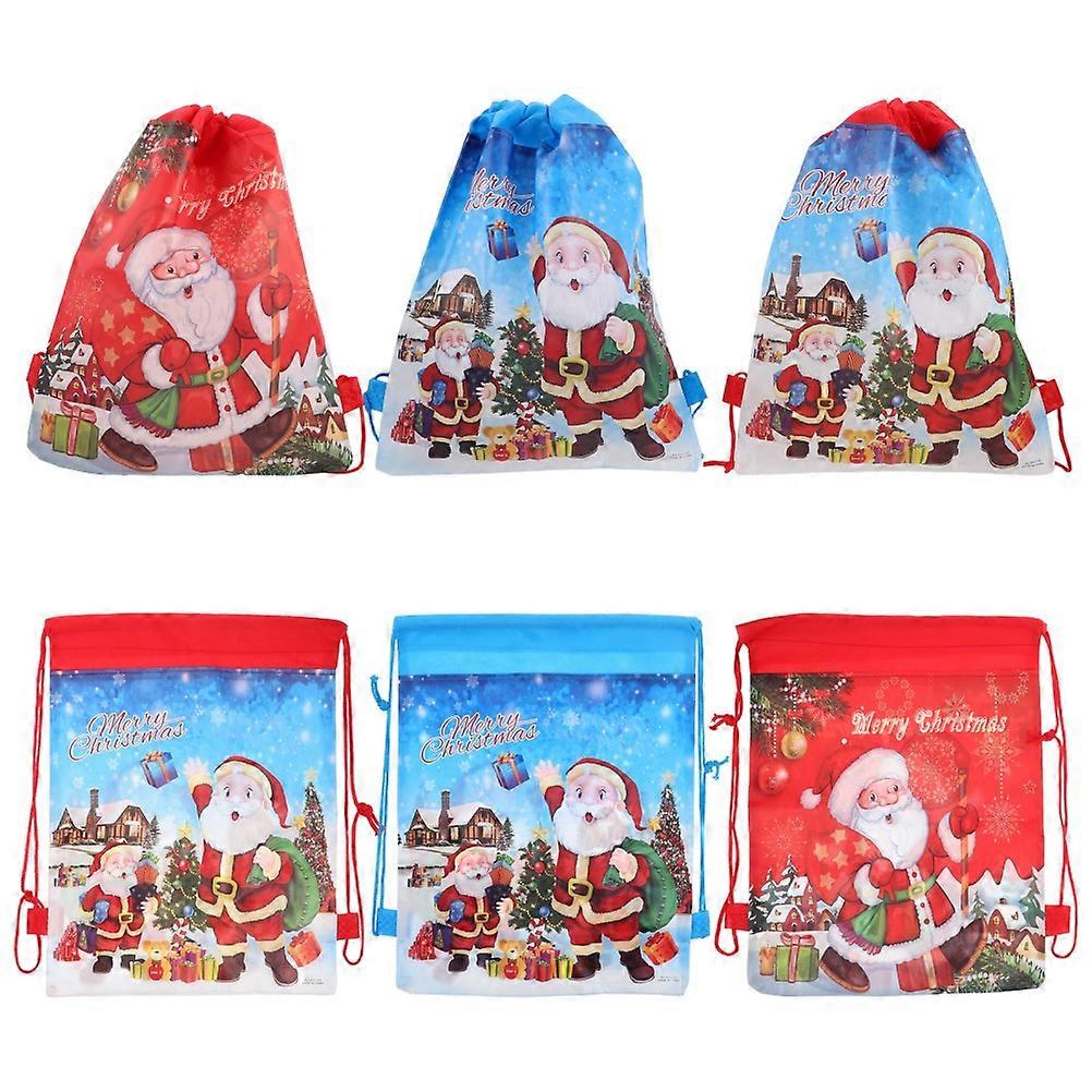 12 Pcs Christmas Toys Storage Bag Double-sided Non-woven Fabric Drawstring