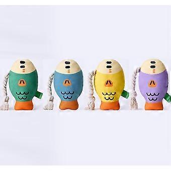 Cat Toys Pet Plaything Simulation Bell Fathead Fish Teeth Cleaning Chewing Plaything Dog Self-Entertainment Supplies, set of 4