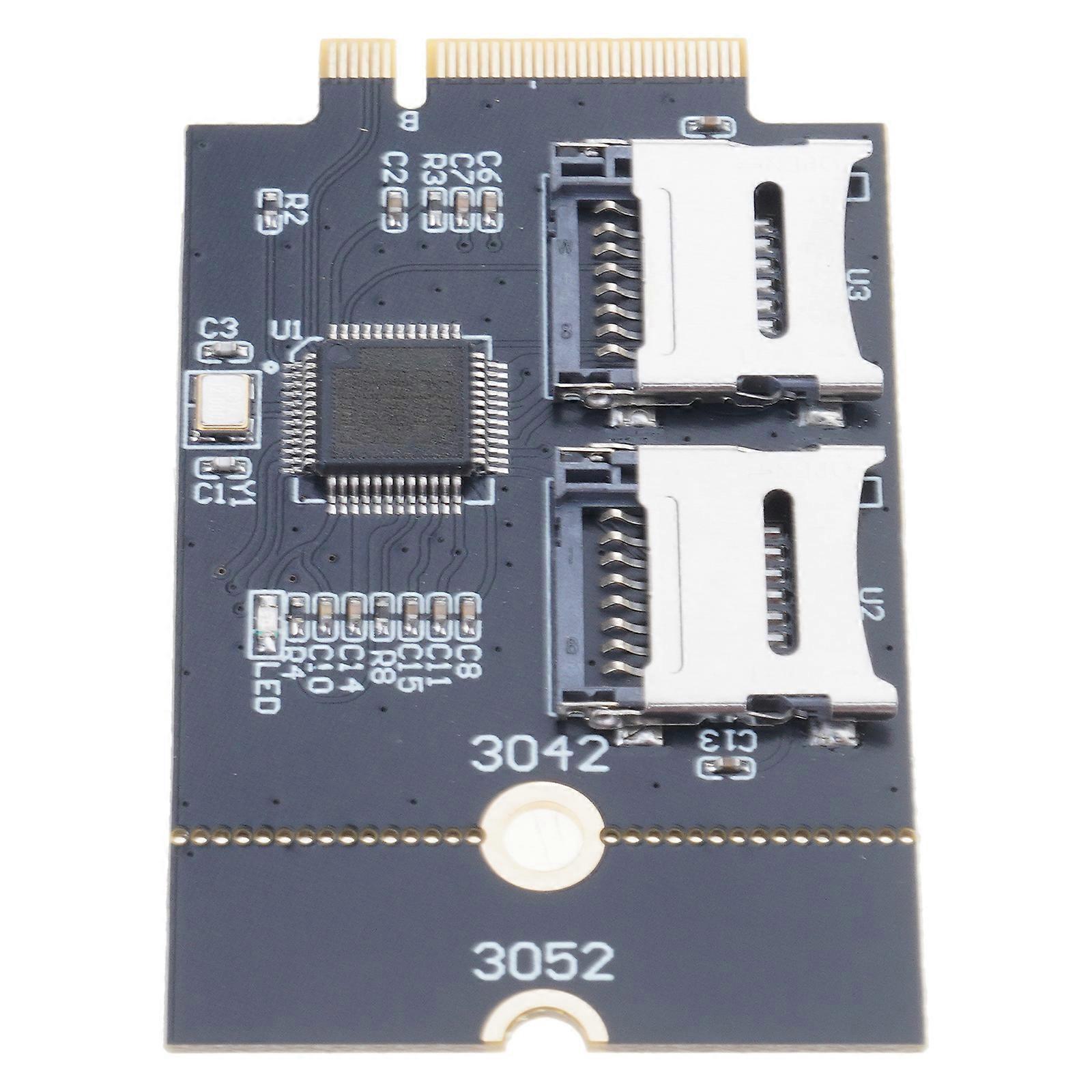 Small M.2 B Key to 2 Cards Adapter,Double Card to NGFF Key B Adapter Easy Plugs and Play Accessories Multicolor