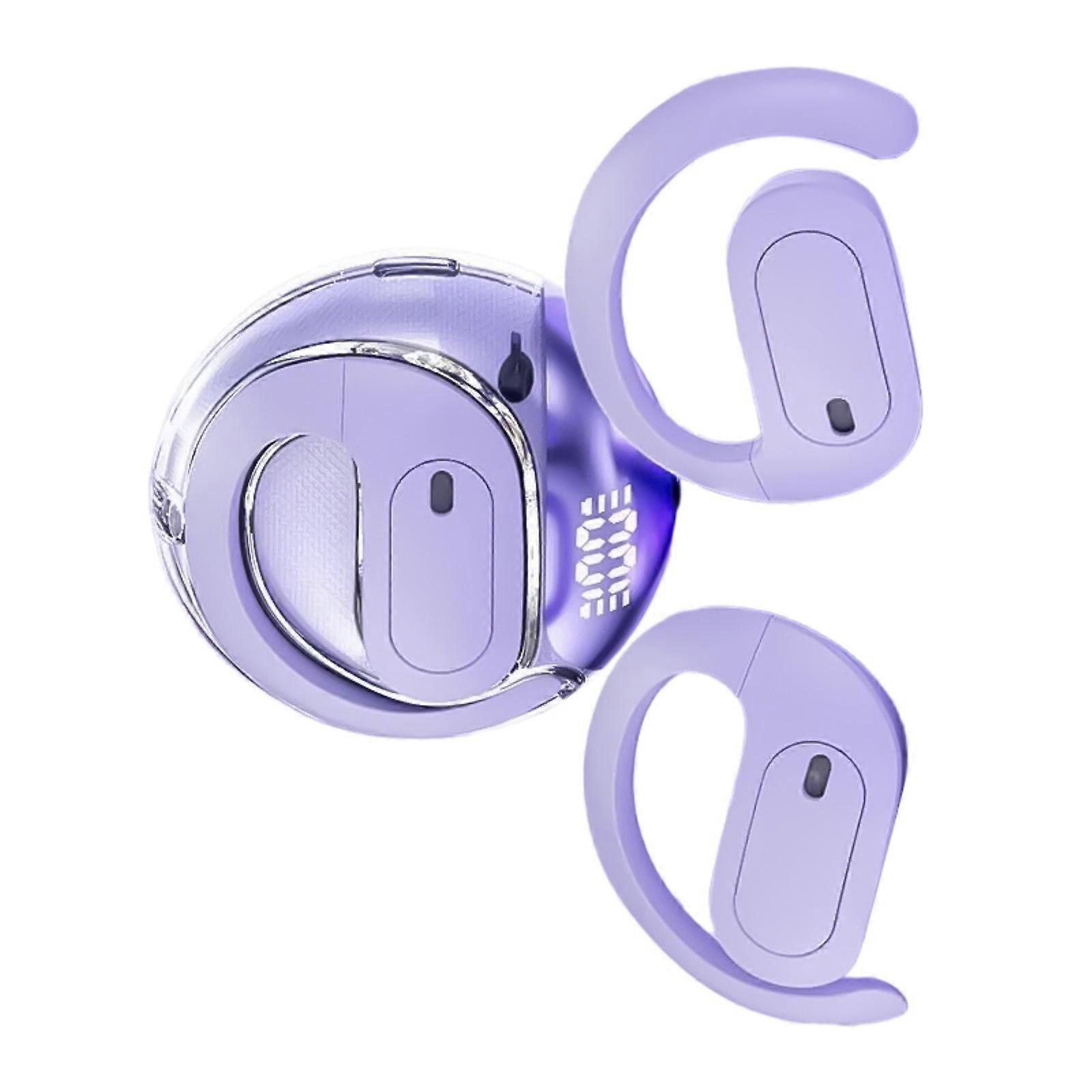 Waterproof Bluetooth-compatible Earphones With Advanced Noise Canceling And Voice Command Multiple Languages  Purple