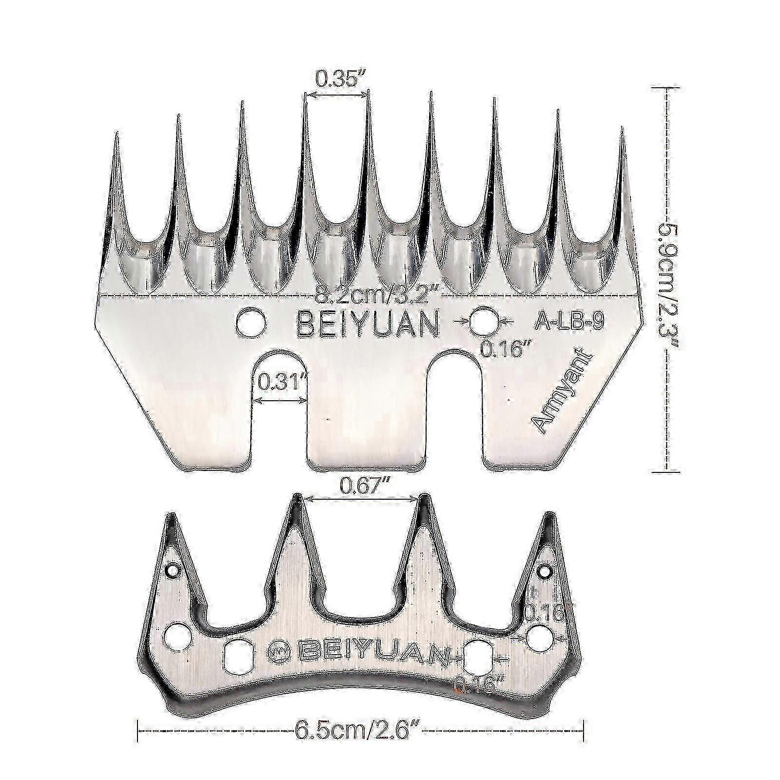 Beiyuan الأغنام / الماعز القص المقص بليد محدب مشط القاطع القص المقص 9 الأسنان بليد لمقصات الأغنام المقص مقص مقص