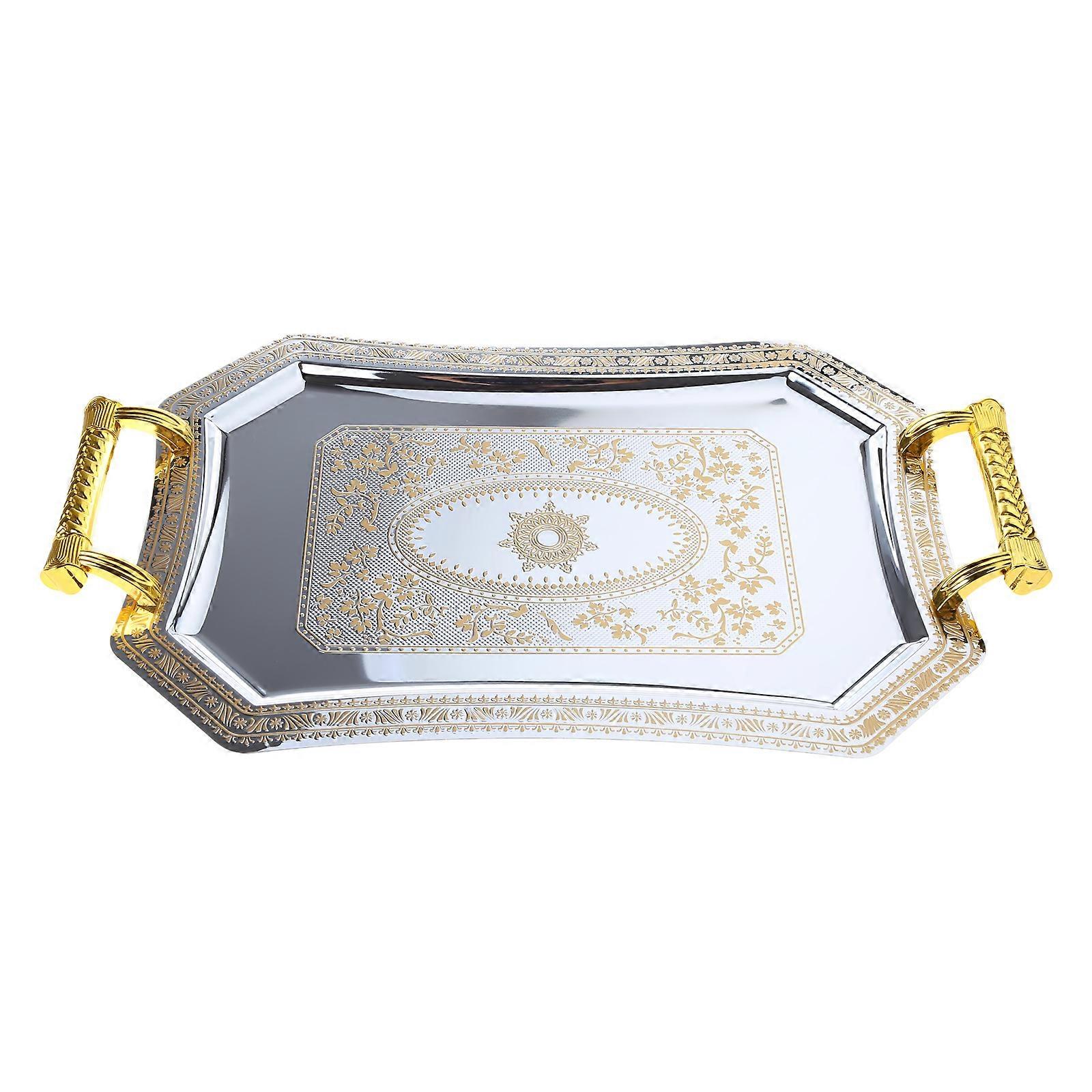 Vassoio portaoggetti in acciaio inossidabile Organizer portatile lavabile Picnic Buffer per mensa Bar Festival Party Food Organization argento M