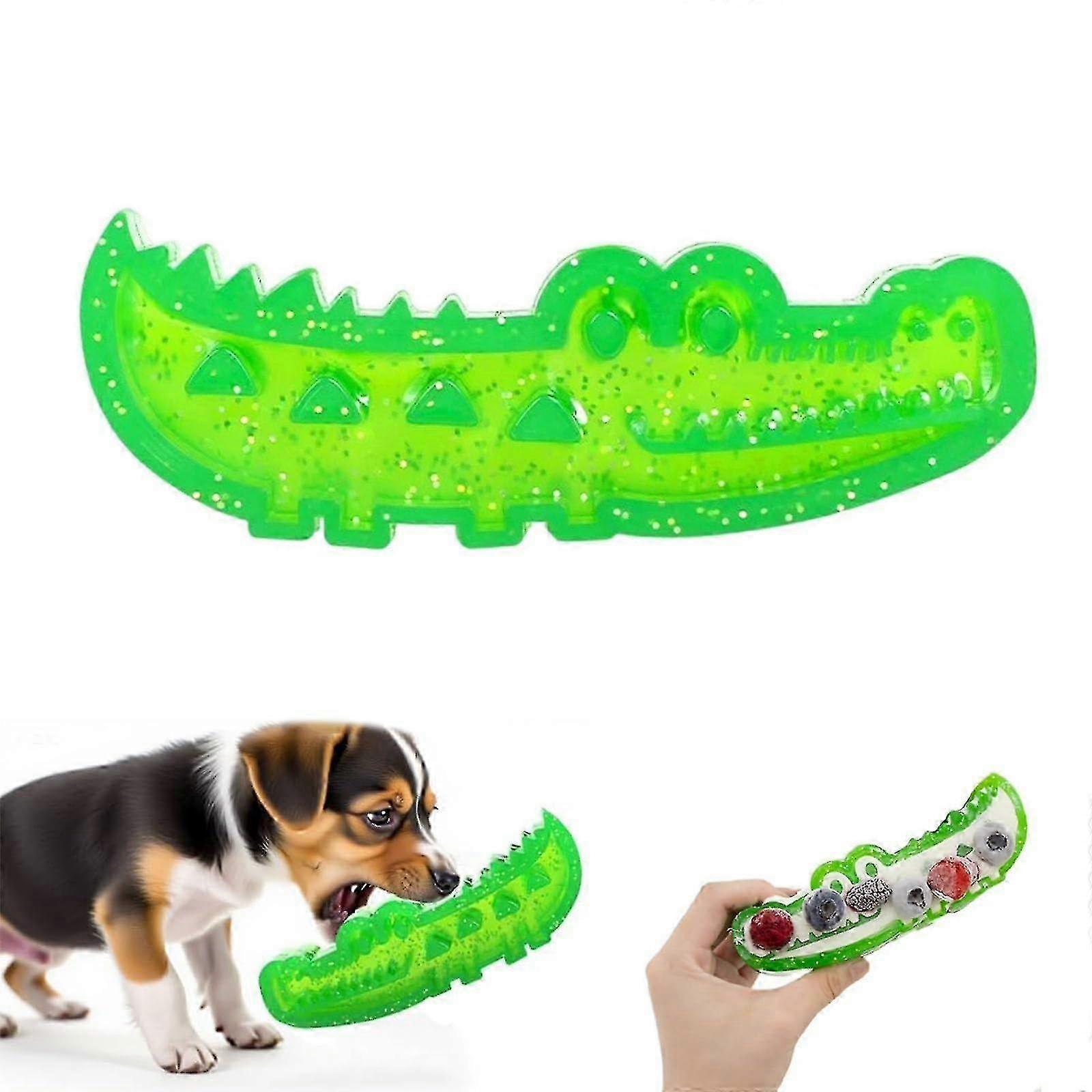Dog Slow Feeder Puzzle Toy, Slow Feed Chew and Fetch Crocodile, Crocodile Dog Chew Toy for Dogs, Interactive Puzzle Feeder for Snack S