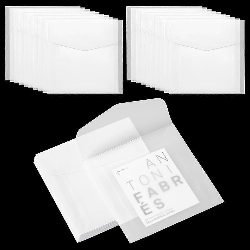 50pcs Glassine Paper Envelopes 3.9 x 3.9 inch Translucent Paper Envelope Bag Square Invitation Envelopes Greeting Card Envelopes for Weddings Craft Ph