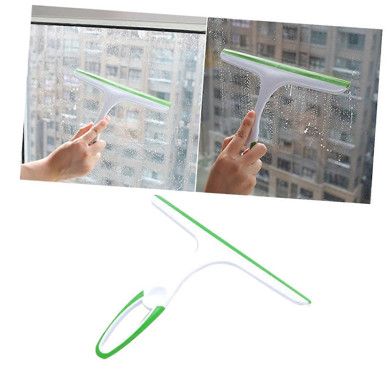 Glass Scraper Squeegee with NonSlip Handle for Window Cleaning and Car Windshield Brush Green