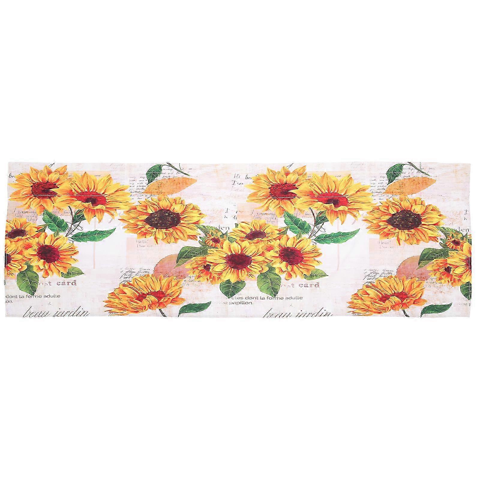 2Pcs Fresh Sunflower Pattern Window Valance for Kitchen Sunflower Short Curtain