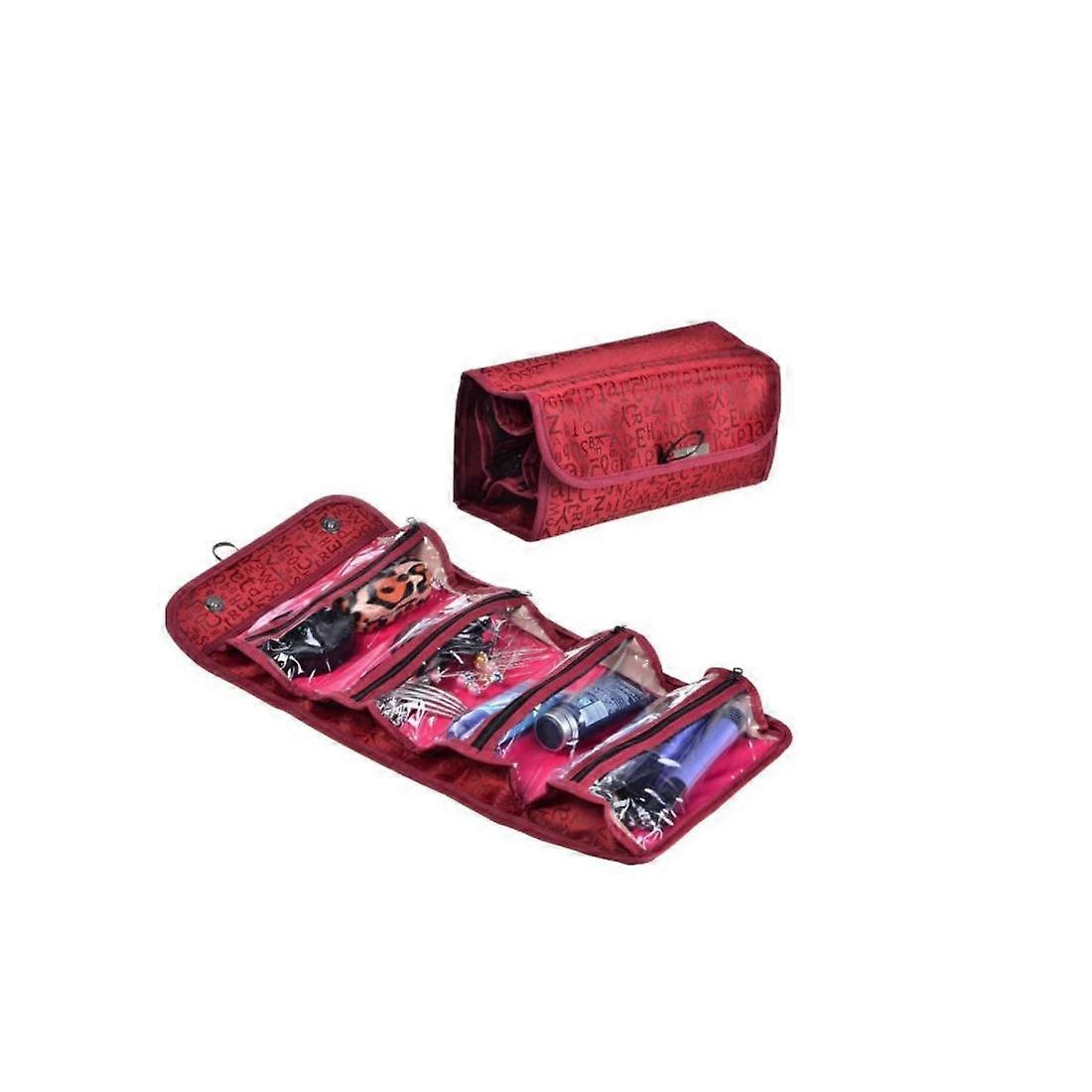 Charles William Travel Cosmetic Make up Toiletry Case Bag Wash Organiser Pouch Button Close