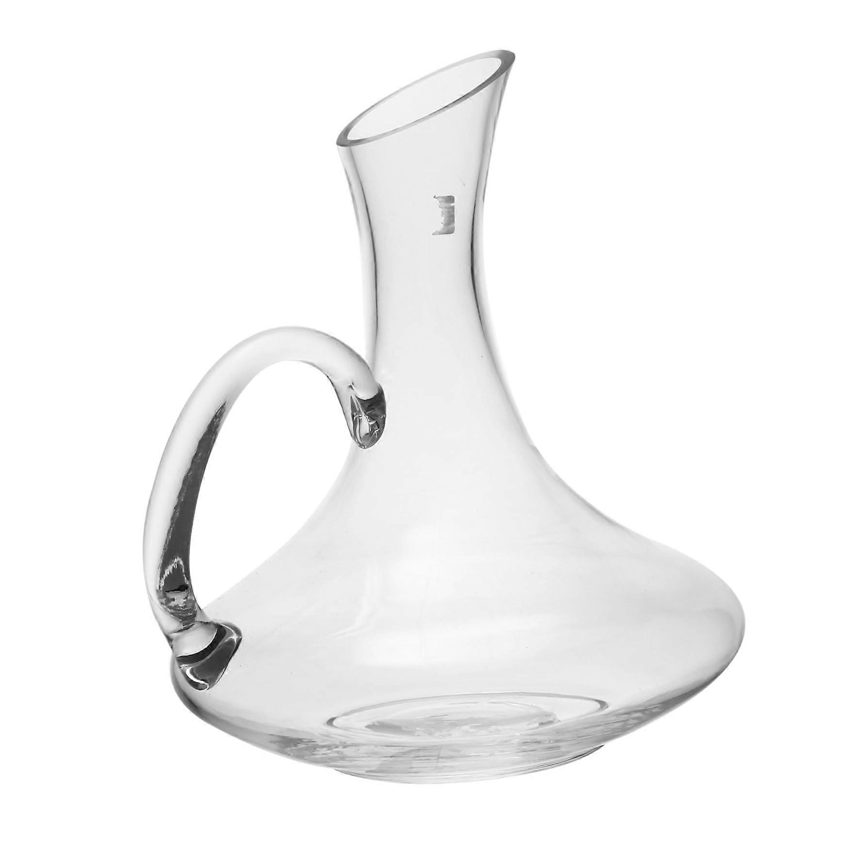 Red Wine Decanter with Handle Transparent Glass Carafe for Home Bar and Dinner Party Drinks
