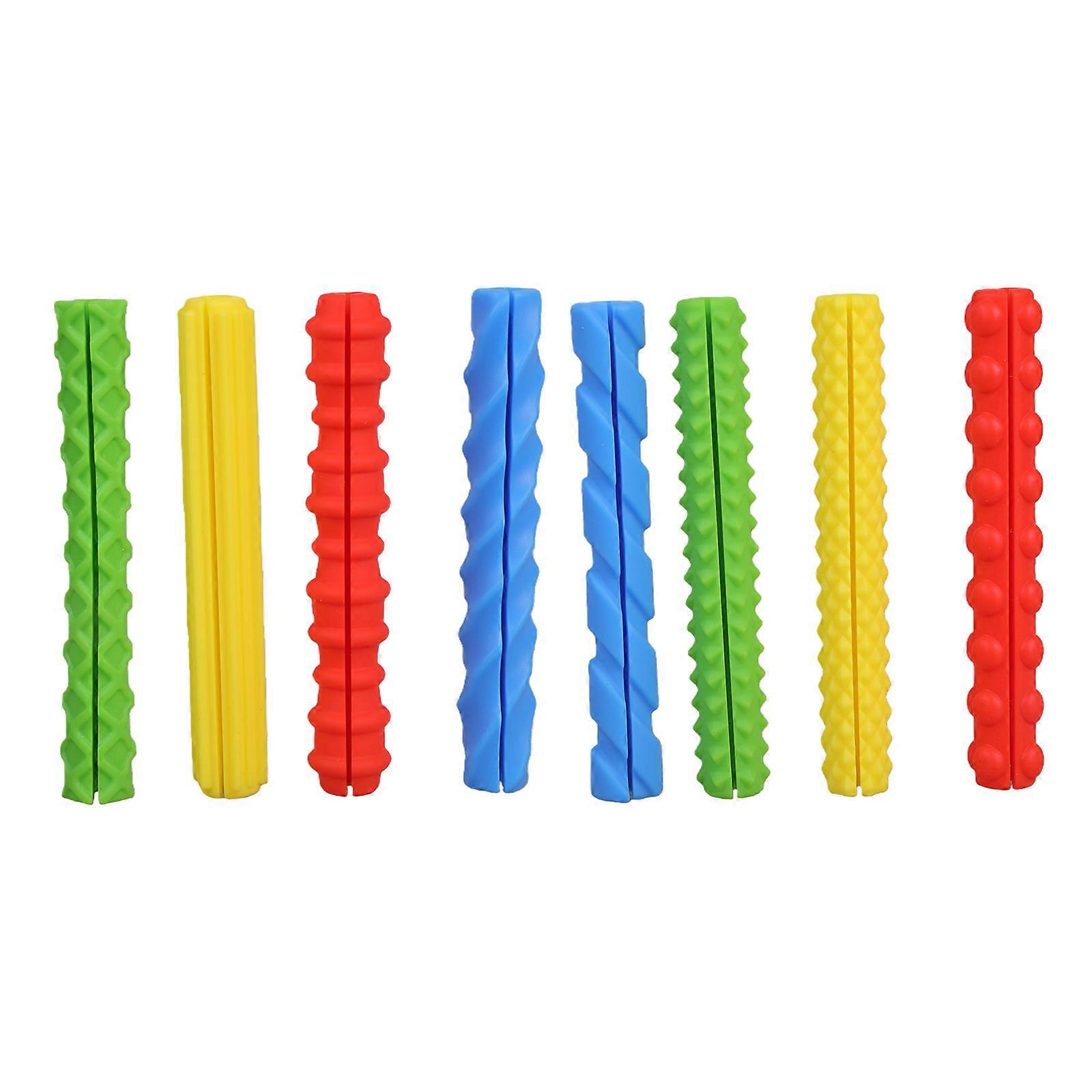 8/12Pcs Ergonomic Silicone Pen Grips Writing Aid Grips For Kid Handwriting Colorful Pencil Holder Grips for Children Multicolor