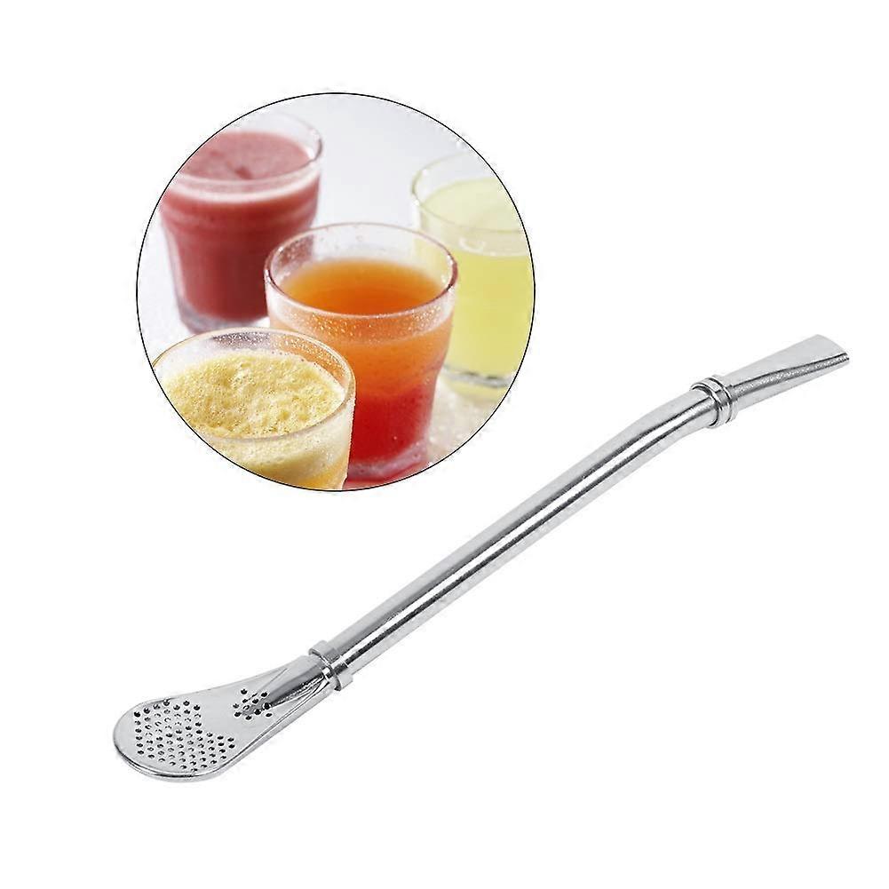 Mate Bombilla Drinking Straws with Filter Spoon for Loose Leaf Tea and Gourd, 8.5in