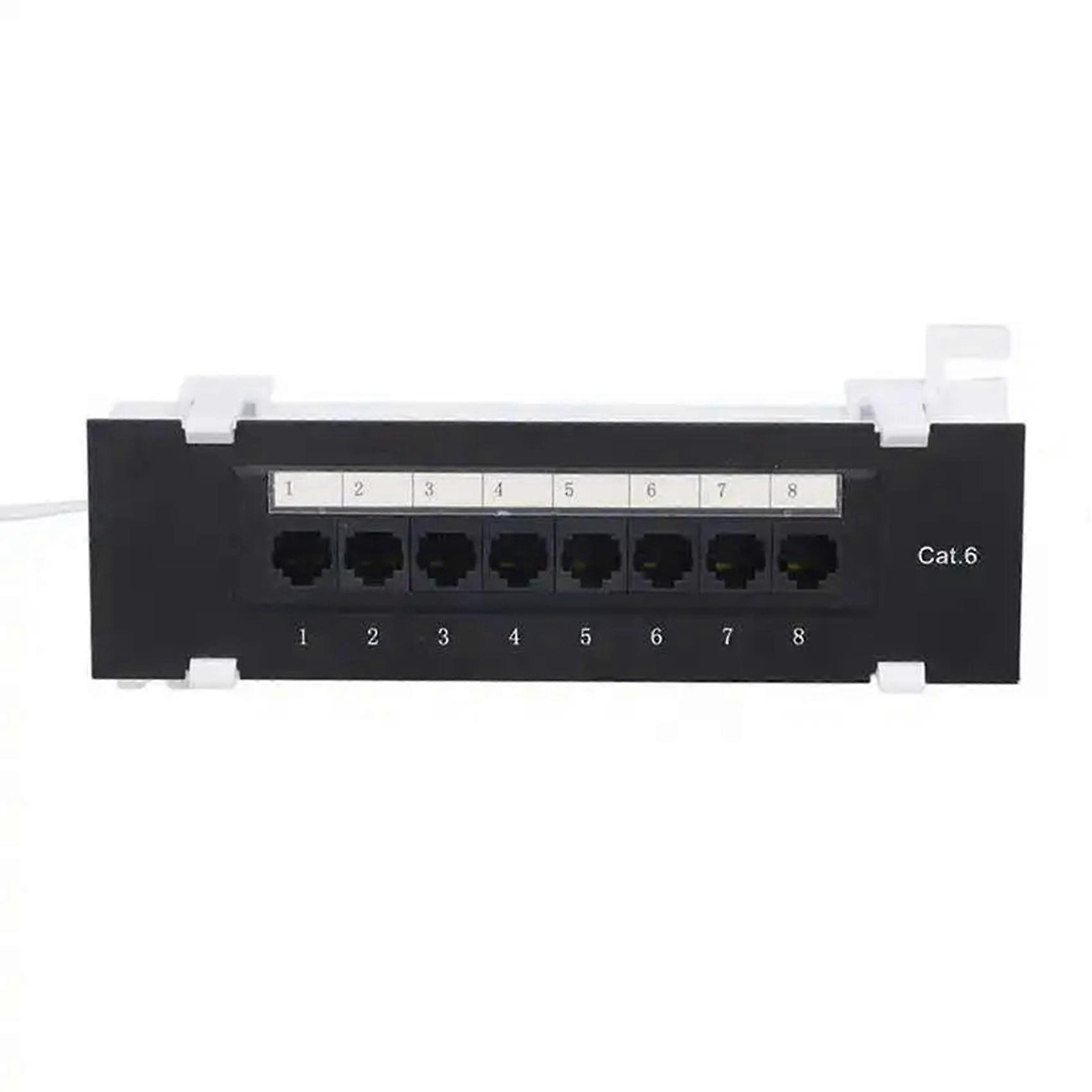 5X 8 Port Patch Panel for Cat. 6 Versatile Data Center Plastic Wall Mount for Computer Home