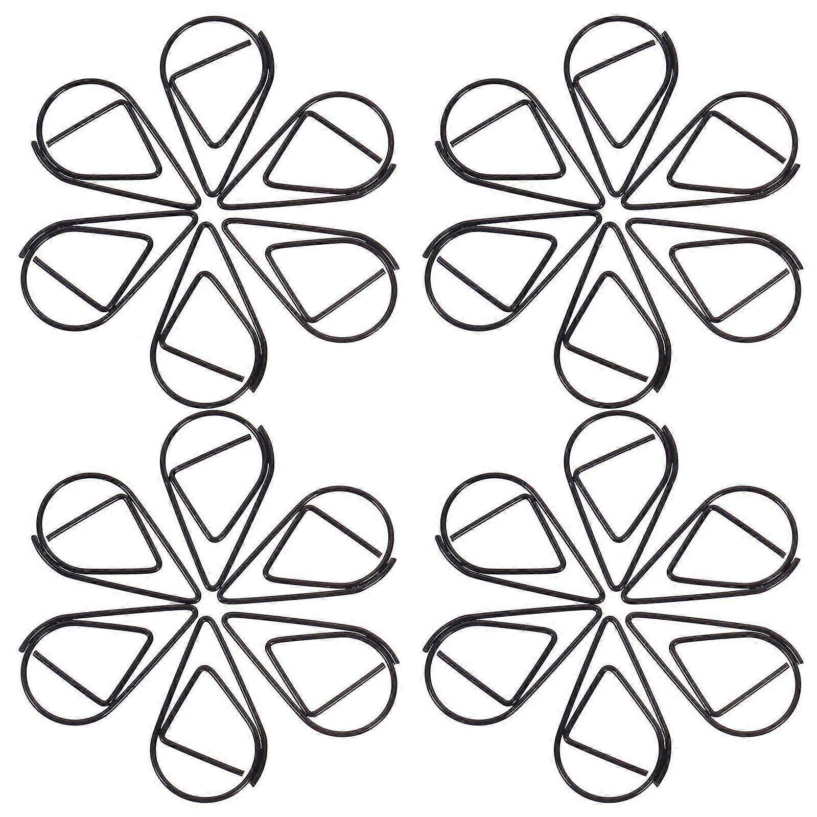 100Pcs Drop Shaped Metal Paper Clips Strong Clamping Decorative Clips for Office Documents