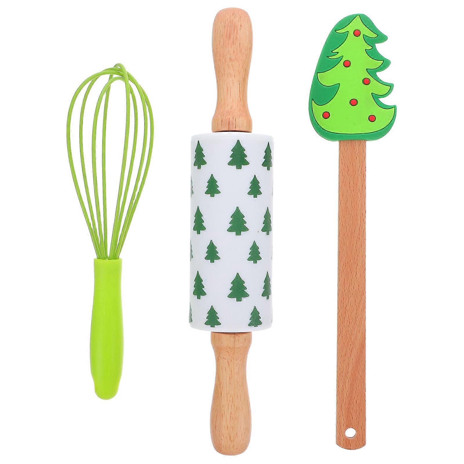 Holiday Silicone Rolling Pin Baking Tool Set for Home Use 3Pcs
