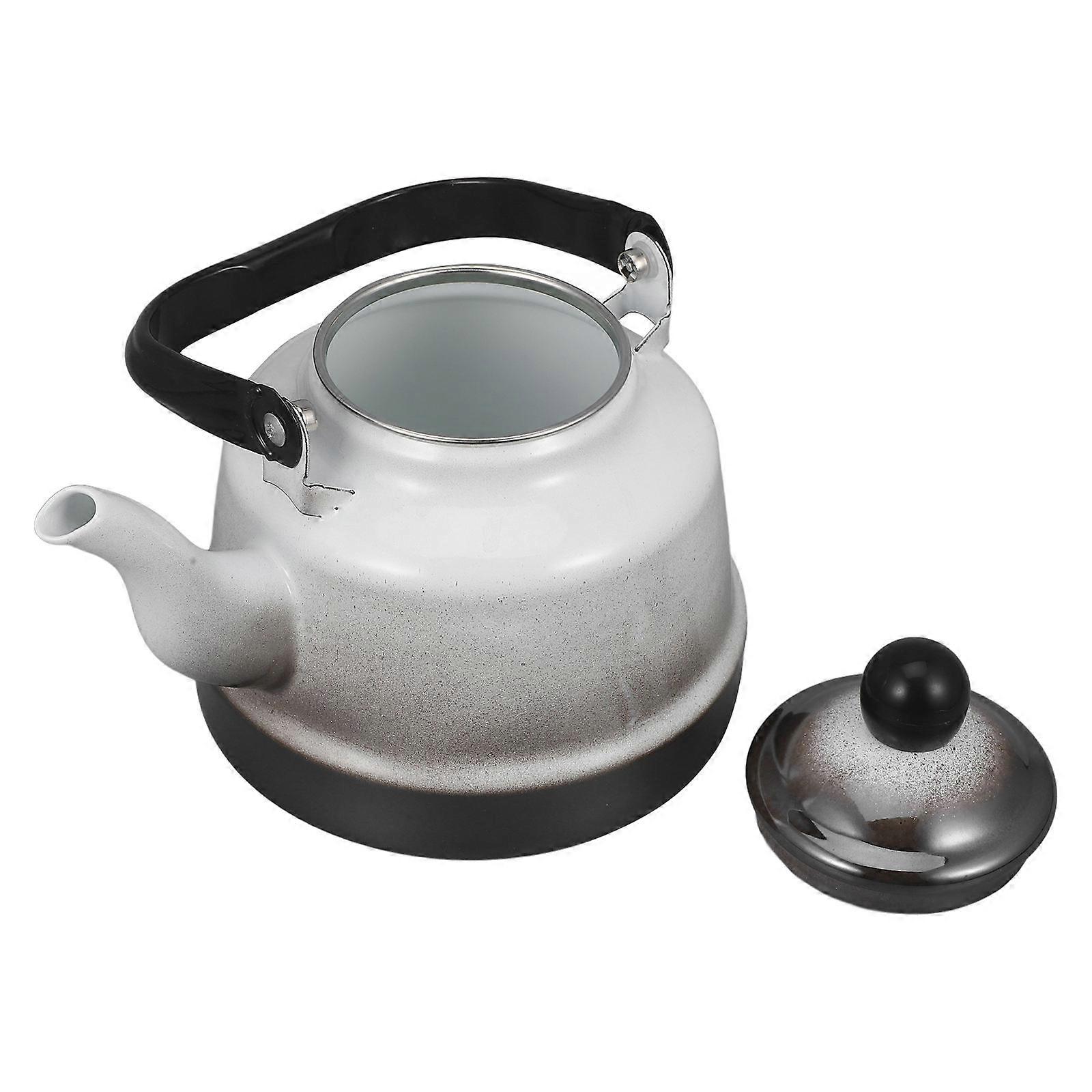 Ancient Clock Pot Enamel Kettle for Boiling Water with Comfortable Handle